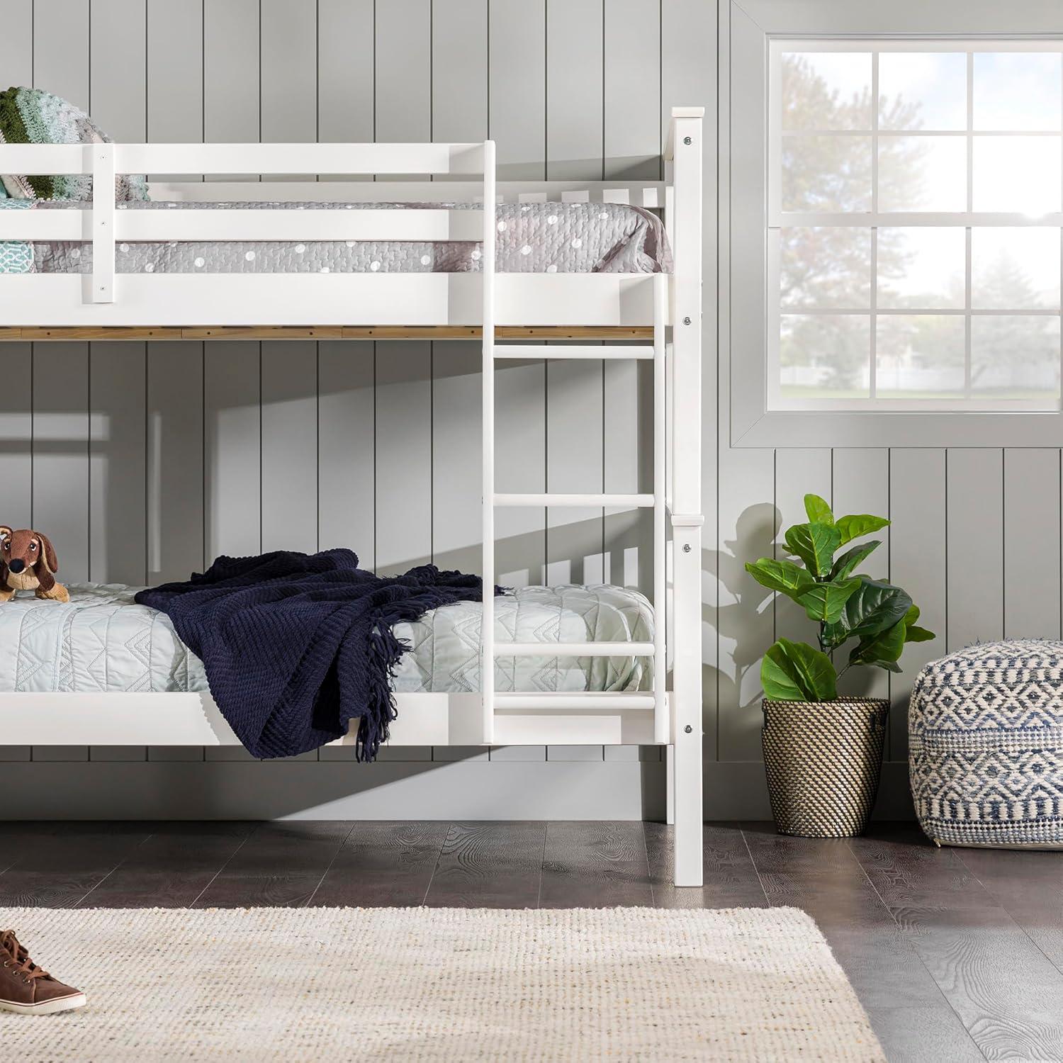 imageWalker Edison Resende Mission Style Solid Wood Twin over Twin Bunk Bed Twin over Twin GreyWhite