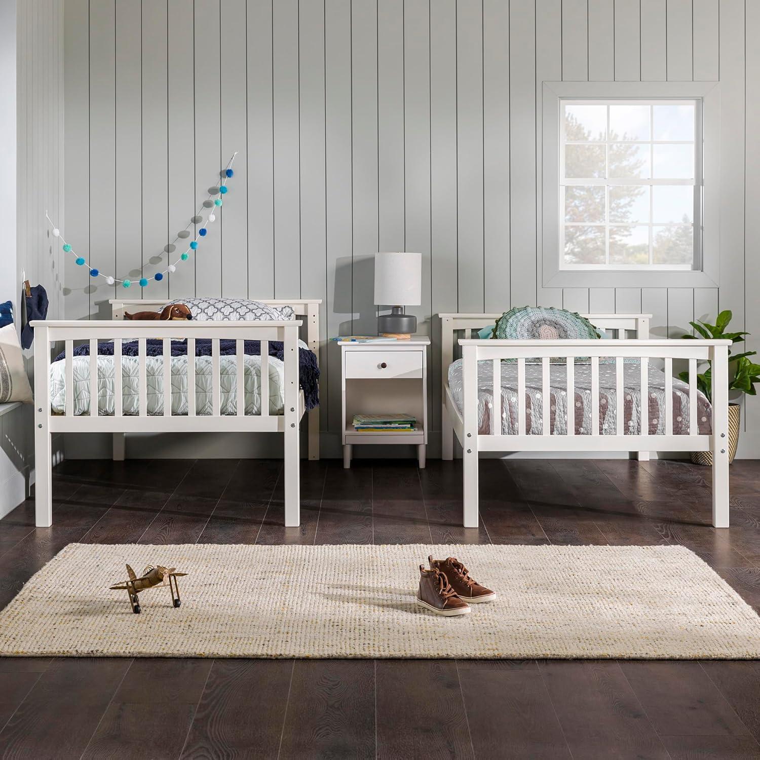 imageWalker Edison Resende Mission Style Solid Wood Twin over Twin Bunk Bed Twin over Twin GreyWhite