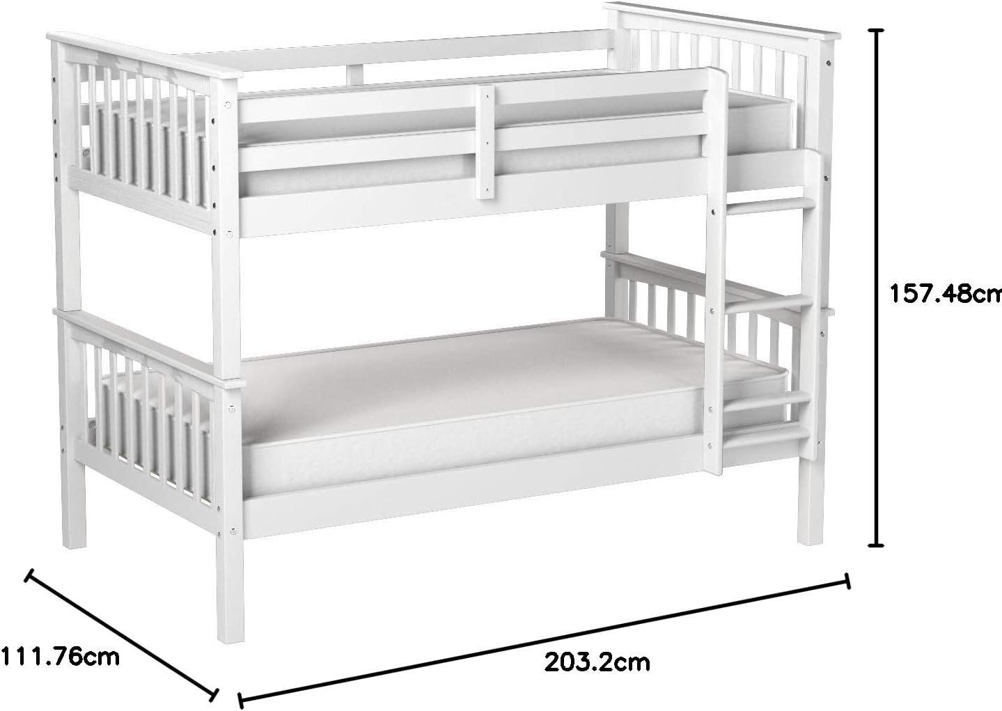imageWalker Edison Resende Mission Style Solid Wood Twin over Twin Bunk Bed Twin over Twin GreyWhite