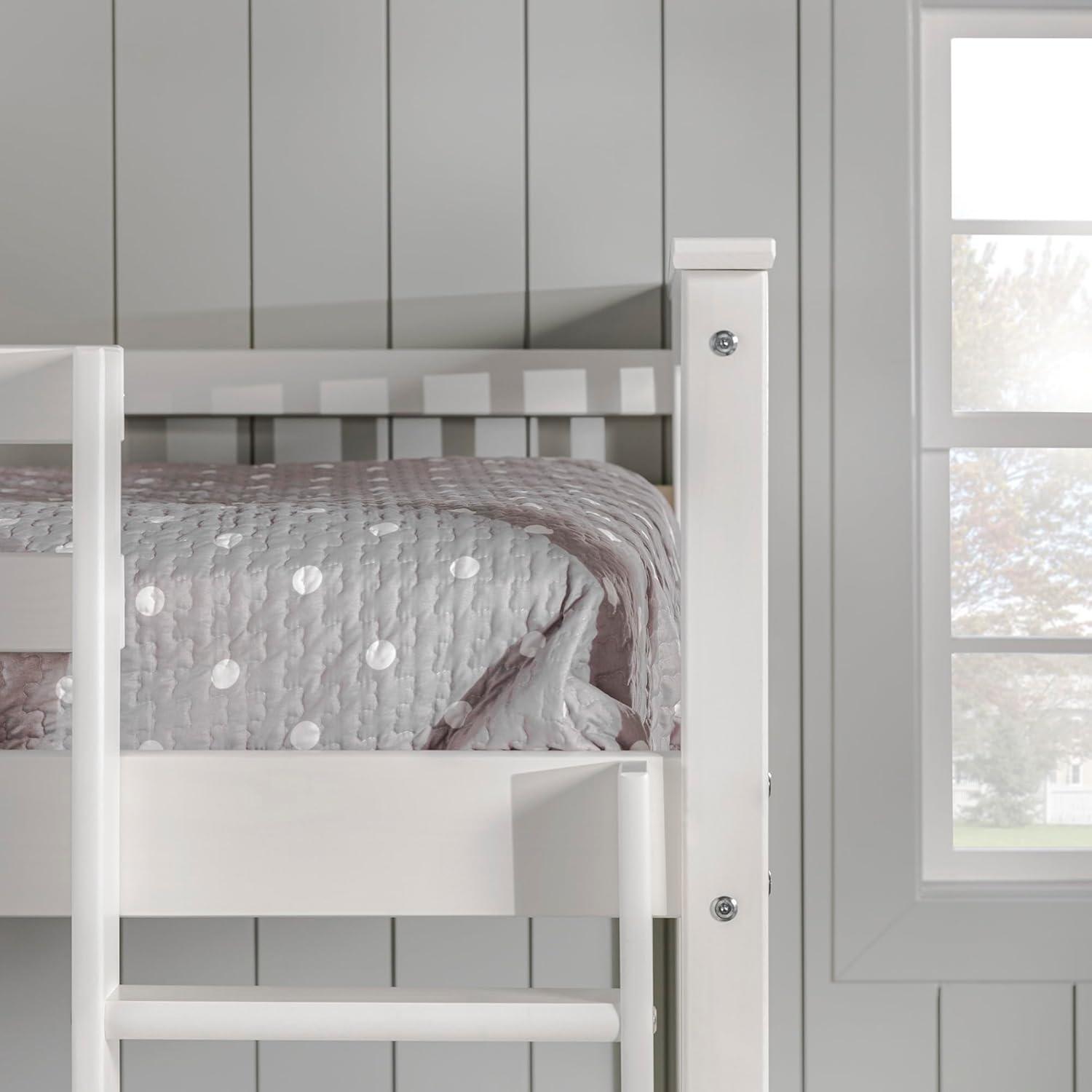 imageWalker Edison Resende Mission Style Solid Wood Twin over Twin Bunk Bed Twin over Twin GreyWhite