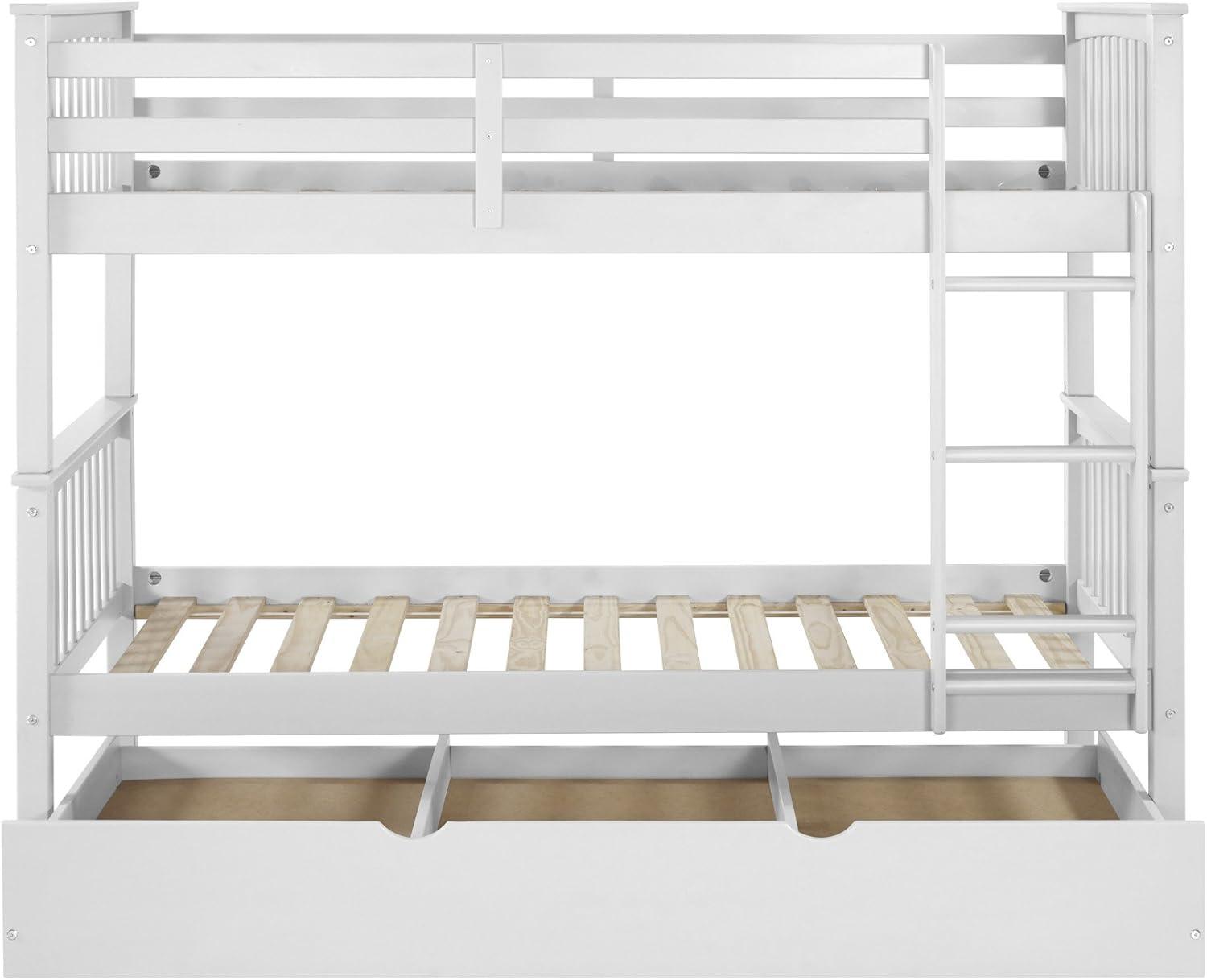 imageWalker Edison Resende Mission Style Solid Wood Twin over Twin Bunk Bed Twin over Twin GreyWhite