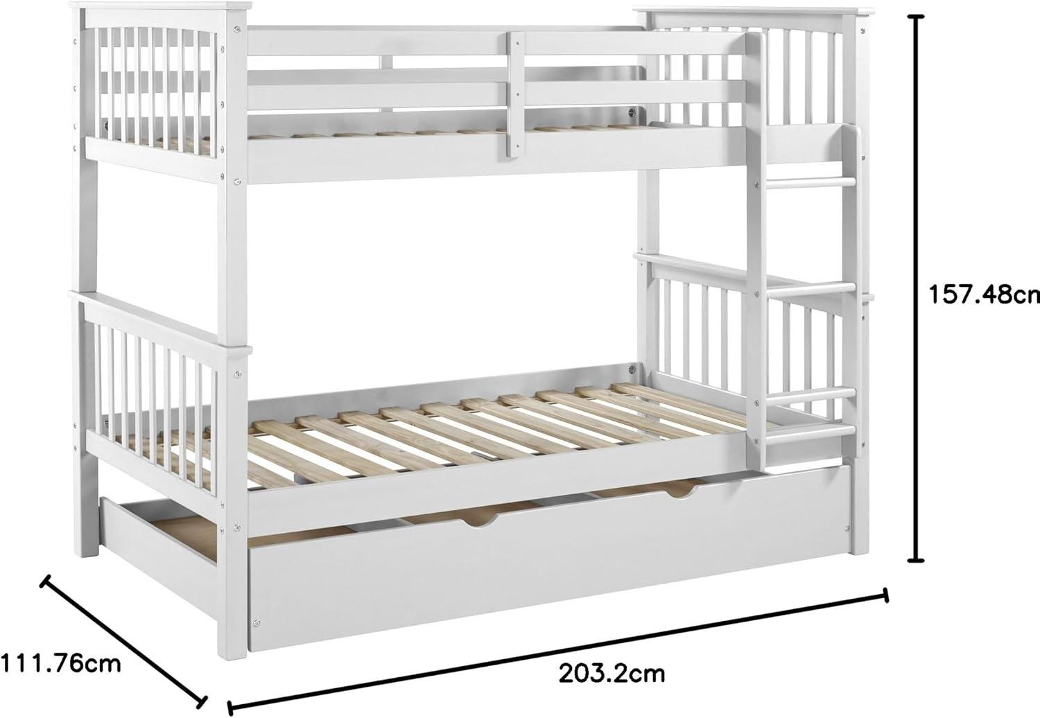 imageWalker Edison Resende Mission Style Solid Wood Twin over Twin Bunk Bed Twin over Twin GreyWhite