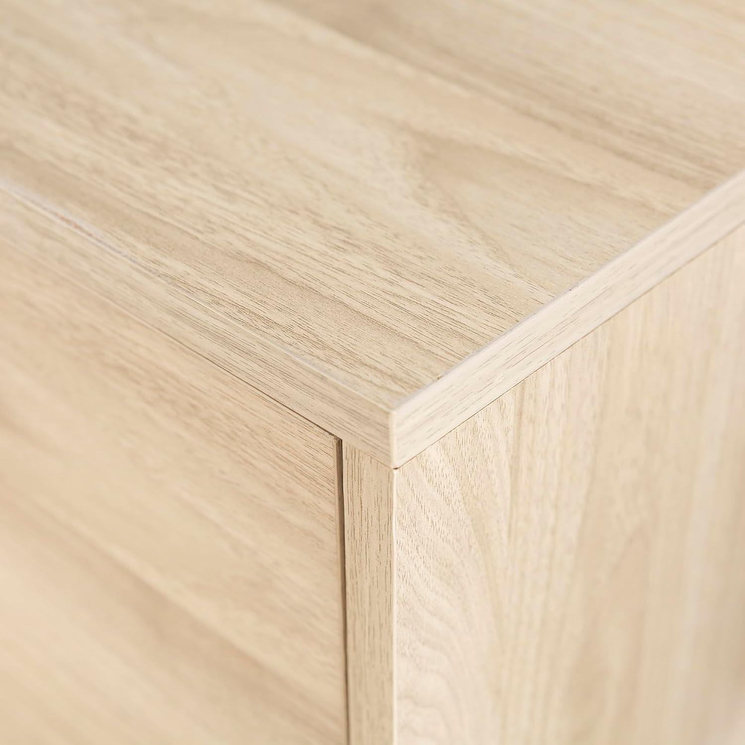 imageWalker Edison Saxon Mid Century Modern 2 Door Glass Shelf TV Stand for TVs up to 80 Inches 70 Inch Dark WalnutBirch