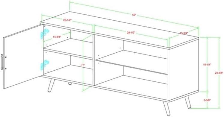 imageWalker Edison Saxon Modern Glass Shelf TV Stand for TVs up to 58 Inches 52 Inch Dark WalnutDark Walnut