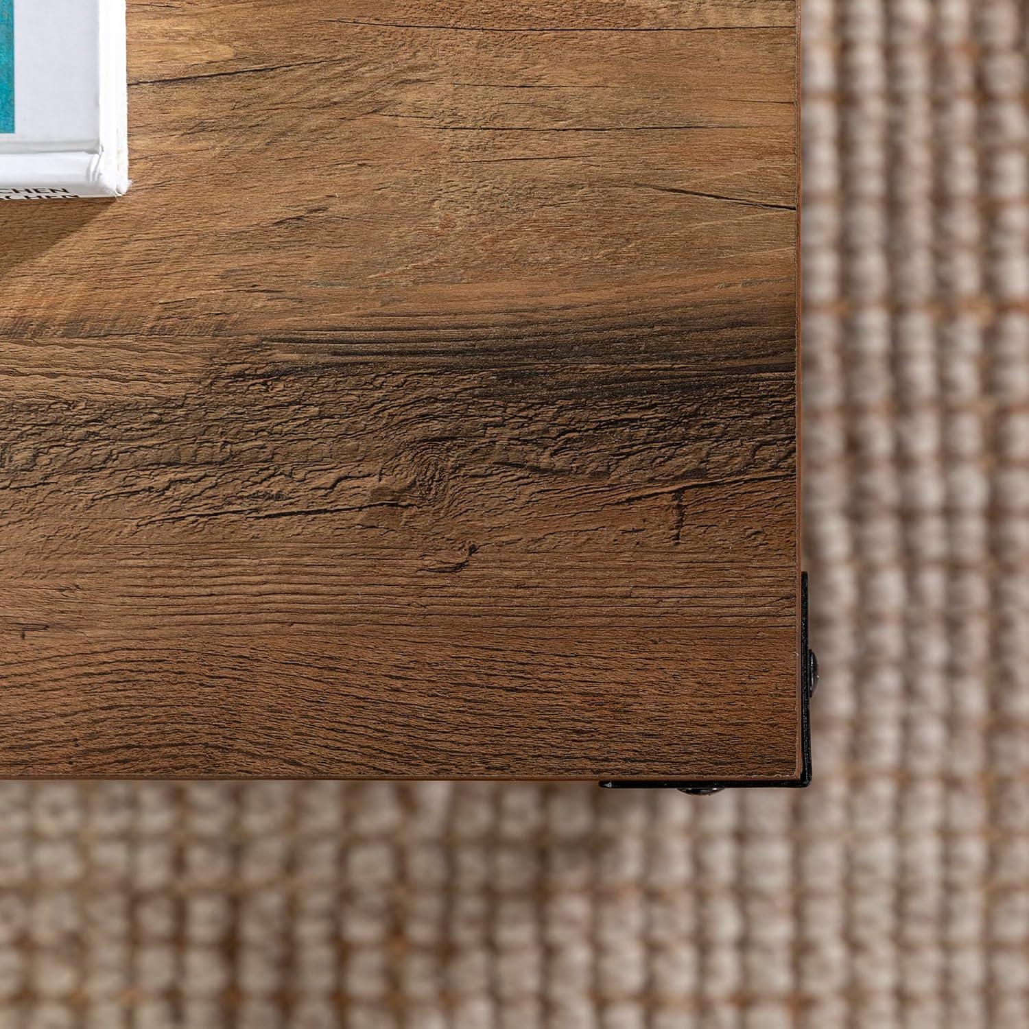 imageWalker Edison Sedalia Modern Farmhouse Metal X Coffee Table 40 Inch Stone GreyRustic Oak