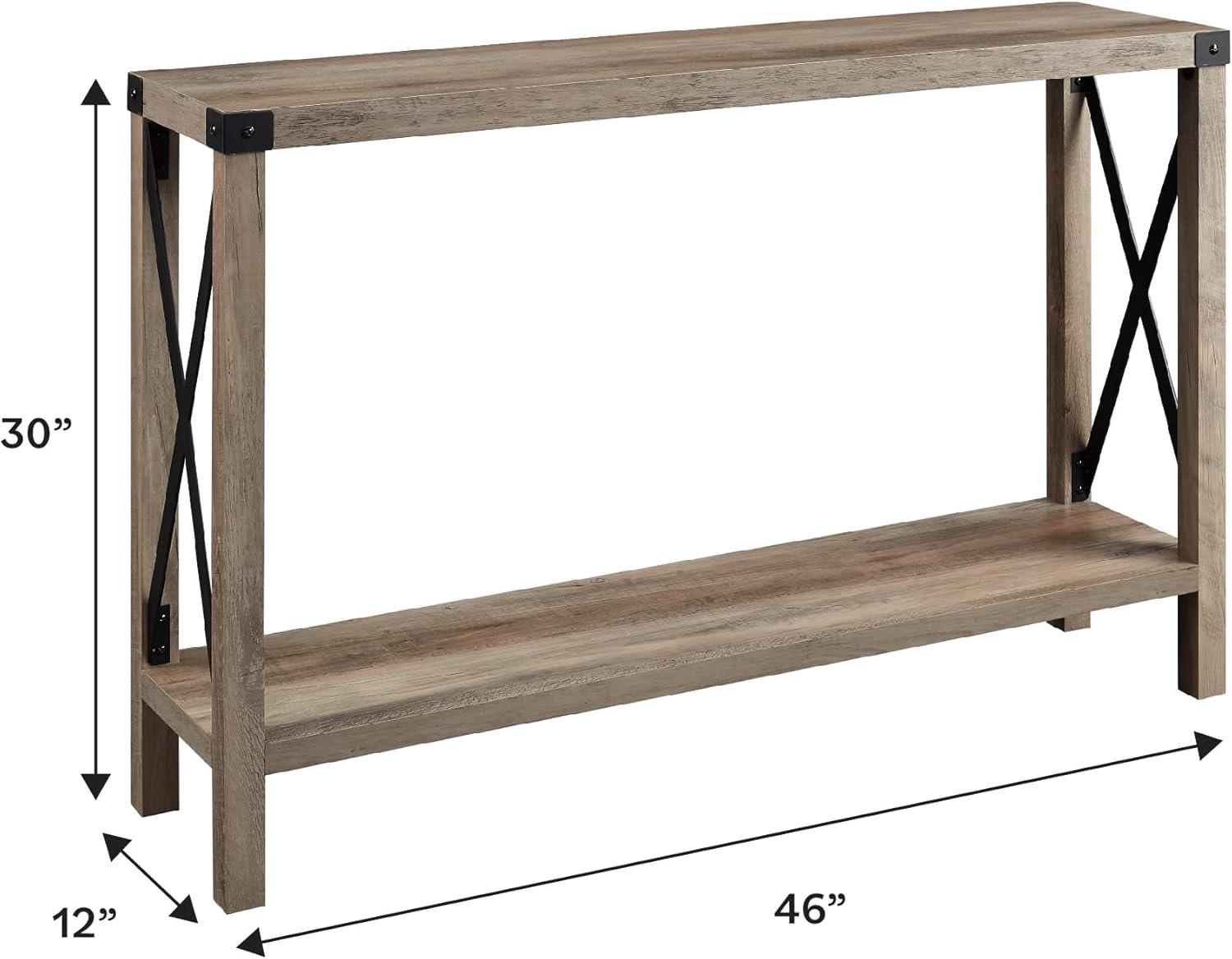 imageWalker Edison Sedalia Modern Farmhouse Metal X Entry Table 46 Inch GreyGrey