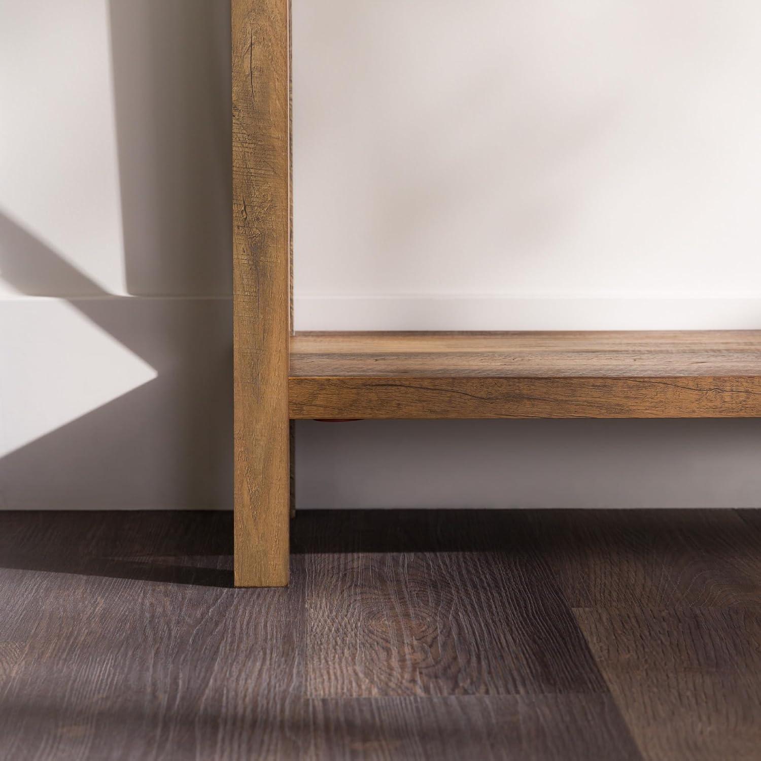 imageWalker Edison Sedalia Modern Farmhouse Metal X Entry Table 46 Inch GreyRustic Oak