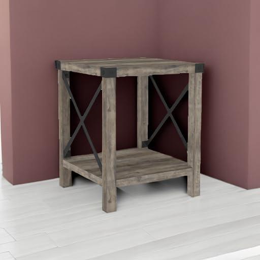 imageWalker Edison Sedalia Modern Farmhouse Metal X Side Table 18 Inch Grey WashGrey Wash