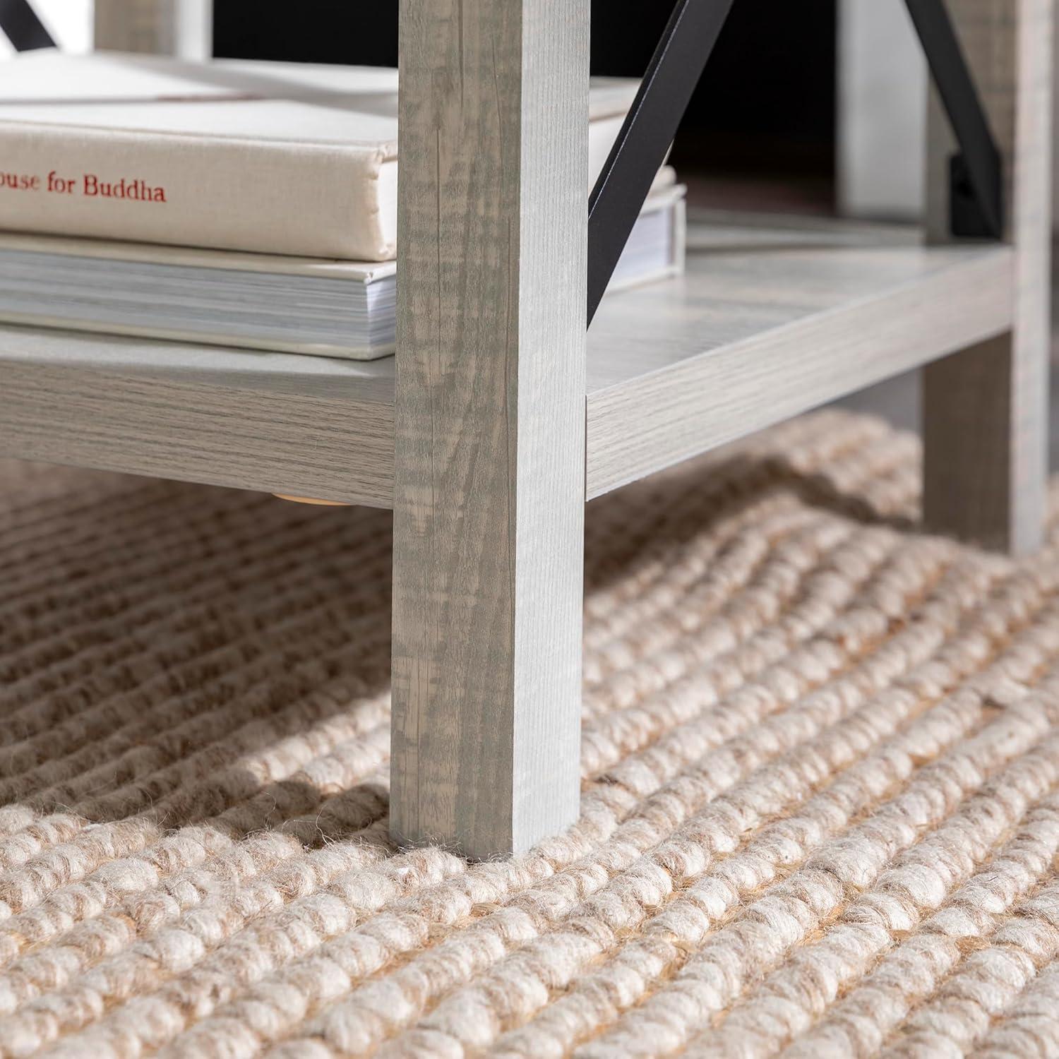 imageWalker Edison Sedalia Modern Farmhouse Metal X Side Table 18 Inch Grey WashStone Grey