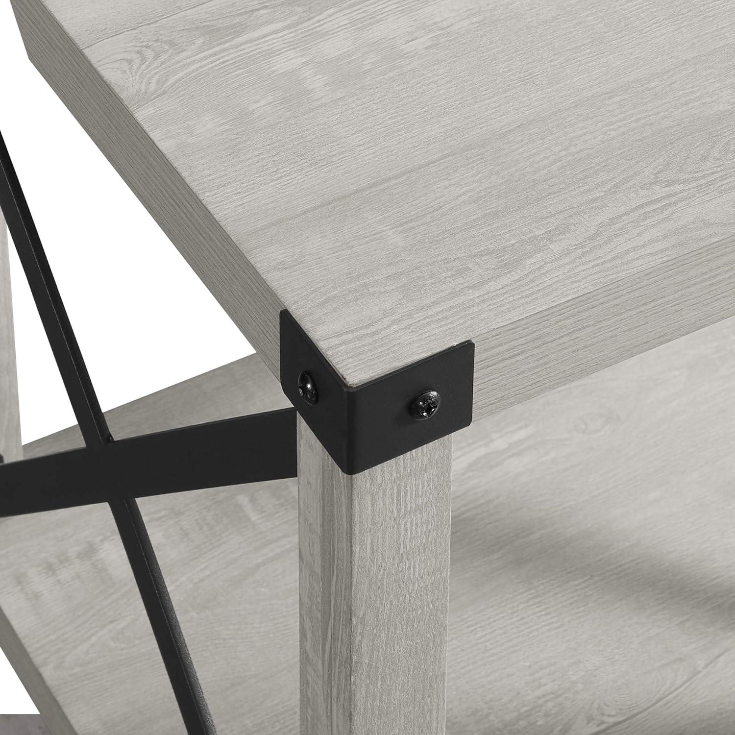 imageWalker Edison Sedalia Modern Farmhouse Metal X Side Table 18 Inch Grey WashStone Grey