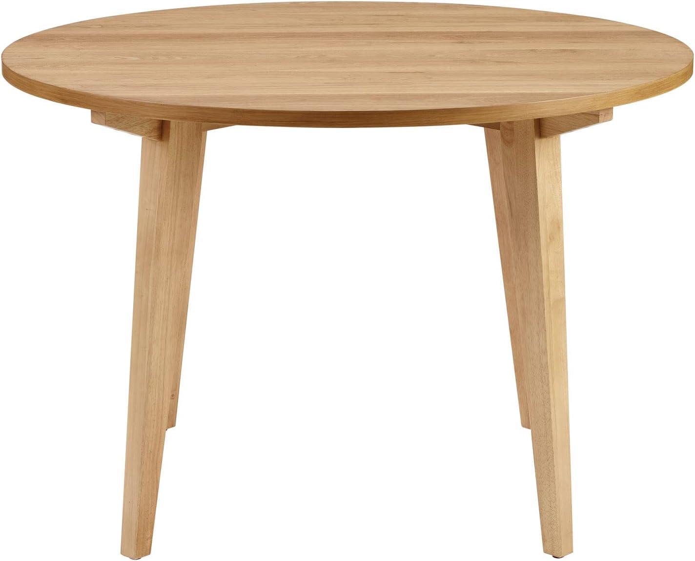 imageWalker Edison Sibu Japandi Minimalist Round Dining Table Dining Room Kitchen 4 Person 45 Inch WhiteEnglish Oak