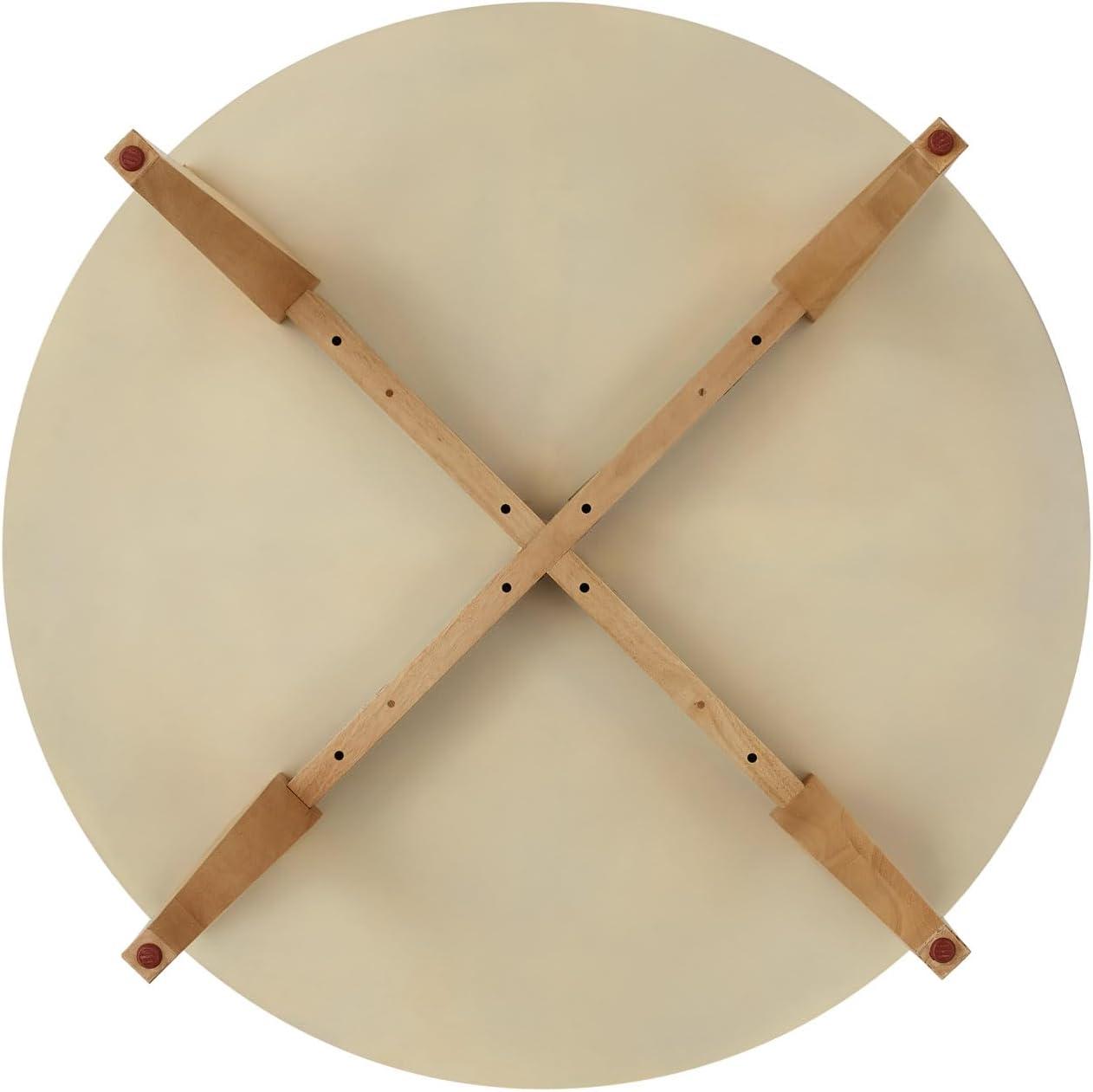 imageWalker Edison Sibu Japandi Minimalist Round Dining Table Dining Room Kitchen 4 Person 45 Inch WhiteEnglish Oak