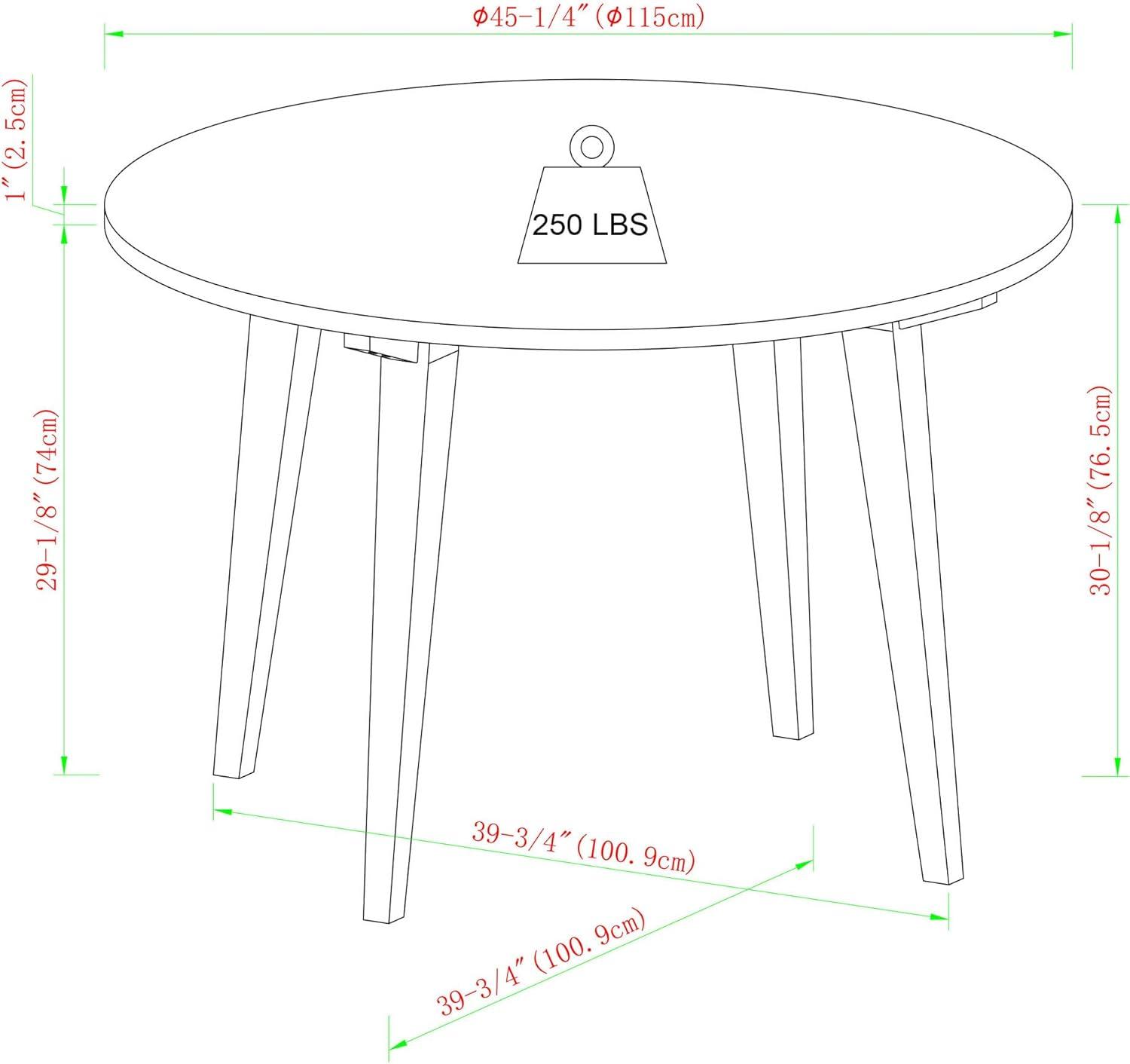 imageWalker Edison Sibu Japandi Minimalist Round Dining Table Dining Room Kitchen 4 Person 45 Inch WhiteEnglish Oak