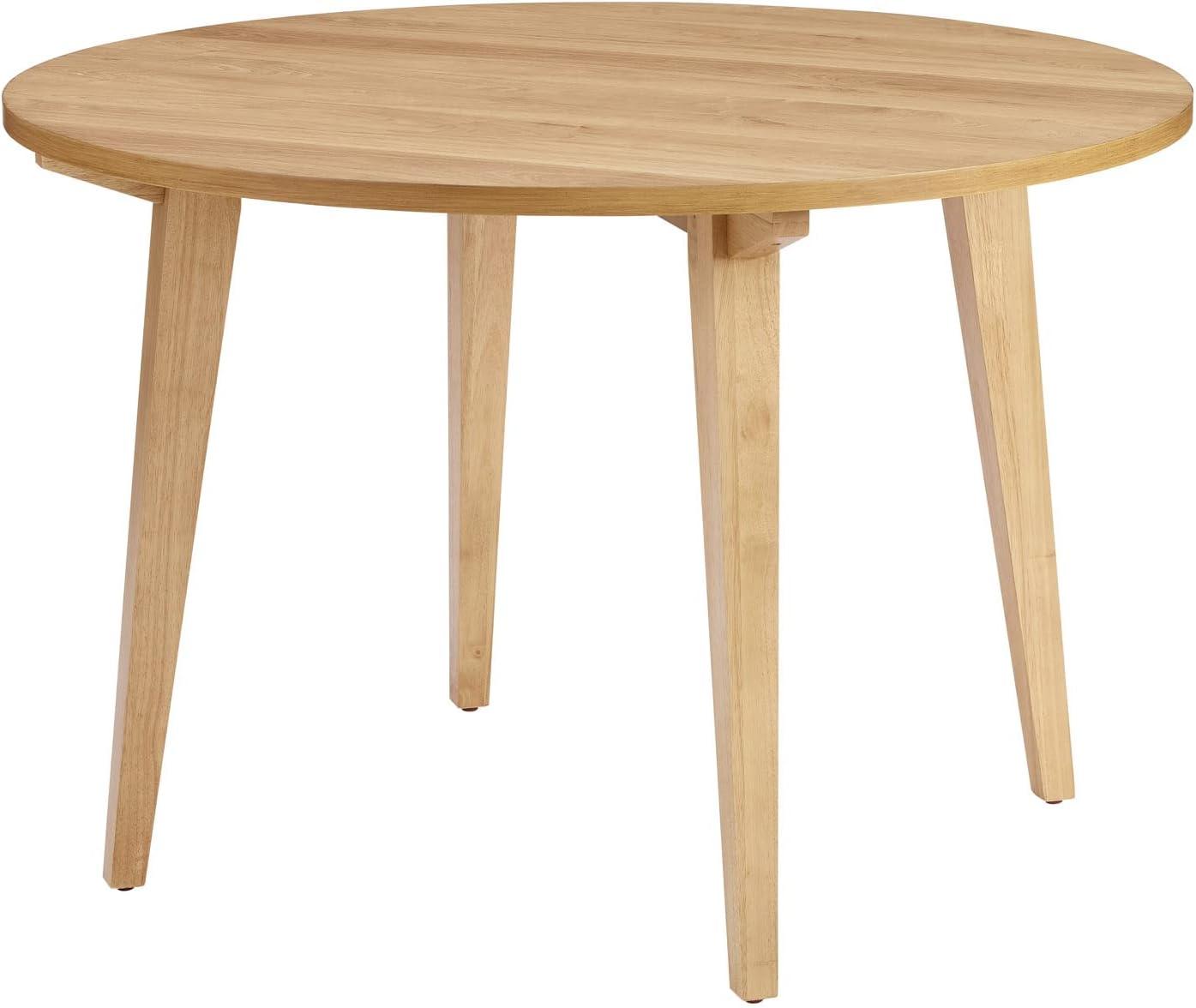 imageWalker Edison Sibu Japandi Minimalist Round Dining Table Dining Room Kitchen 4 Person 45 Inch WhiteEnglish Oak