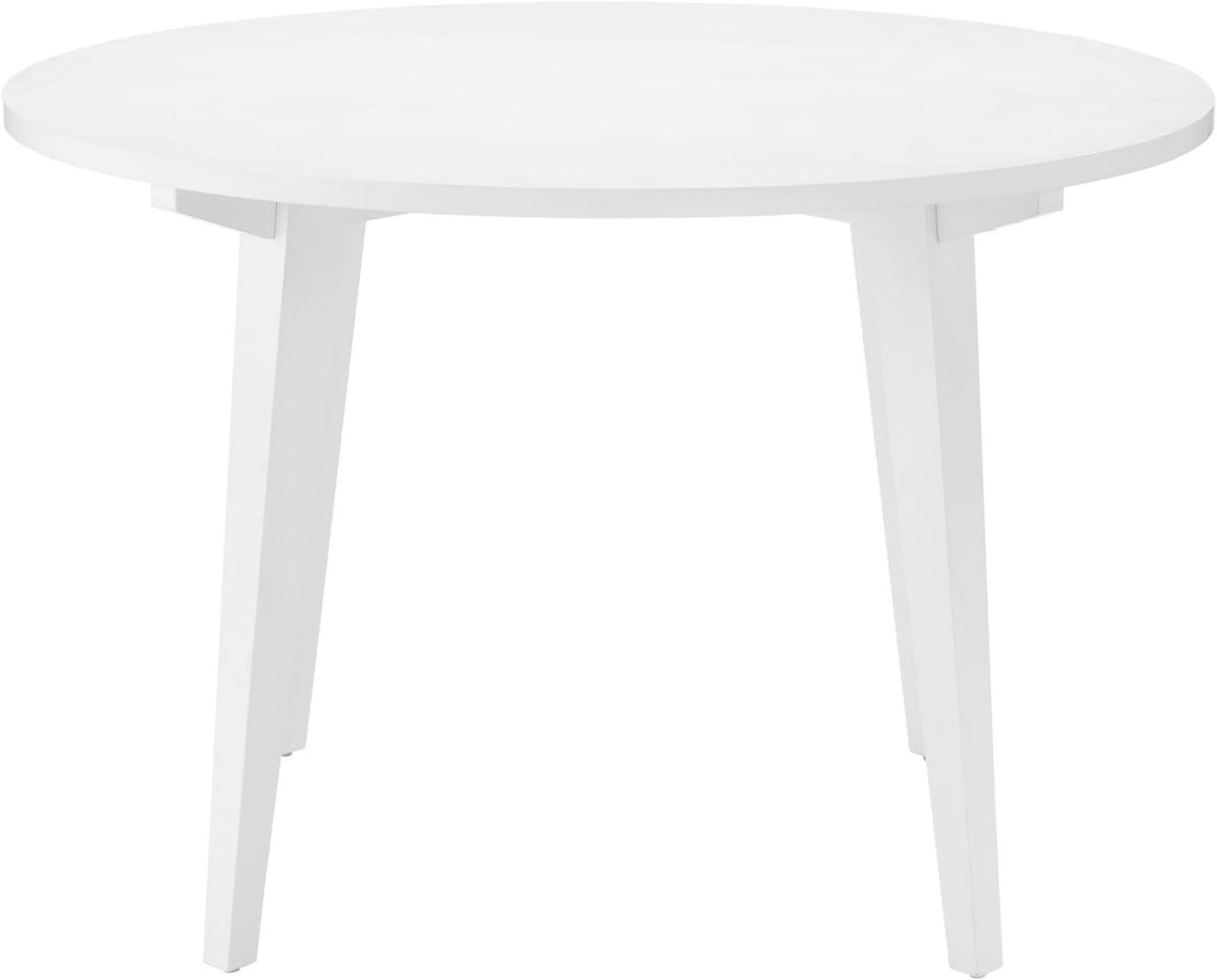 imageWalker Edison Sibu Japandi Minimalist Round Dining Table Dining Room Kitchen 4 Person 45 Inch WhiteWhite