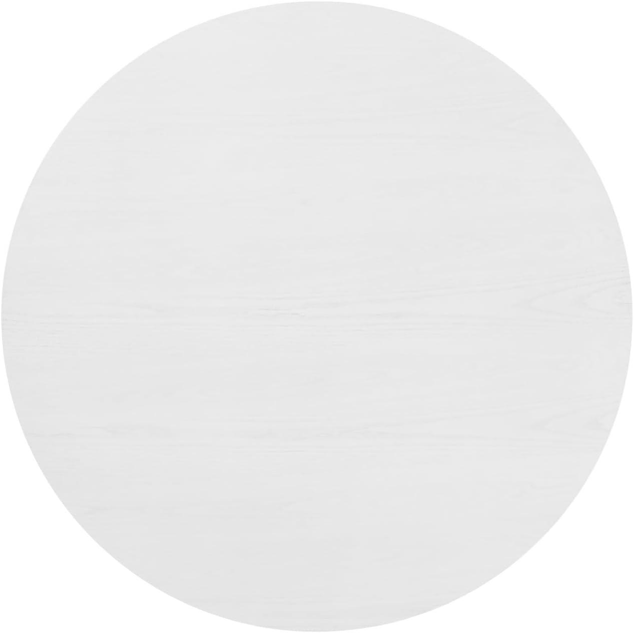 imageWalker Edison Sibu Japandi Minimalist Round Dining Table Dining Room Kitchen 4 Person 45 Inch WhiteWhite