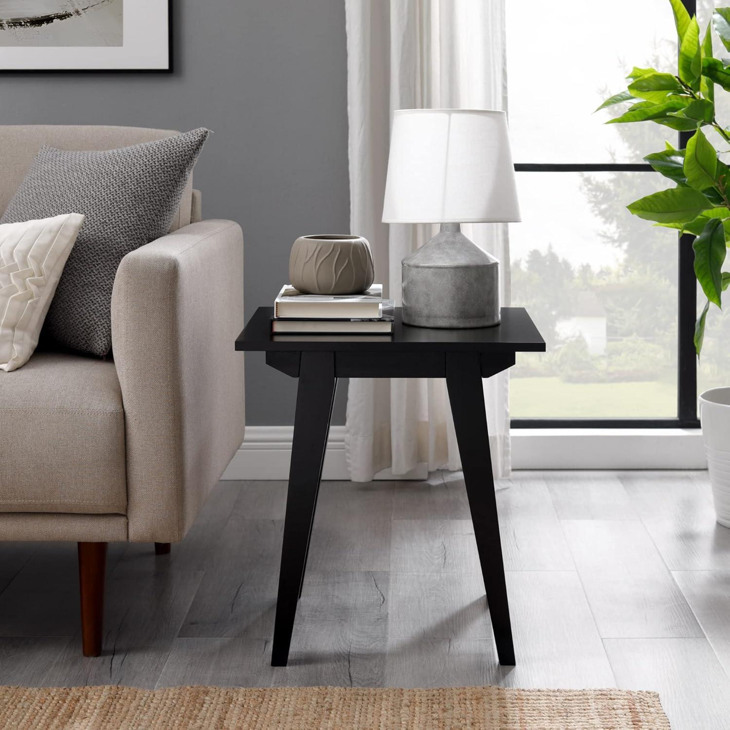 imageWalker Edison Sibu Japandi Minimalist Side Table 16 Inch English OakBlack