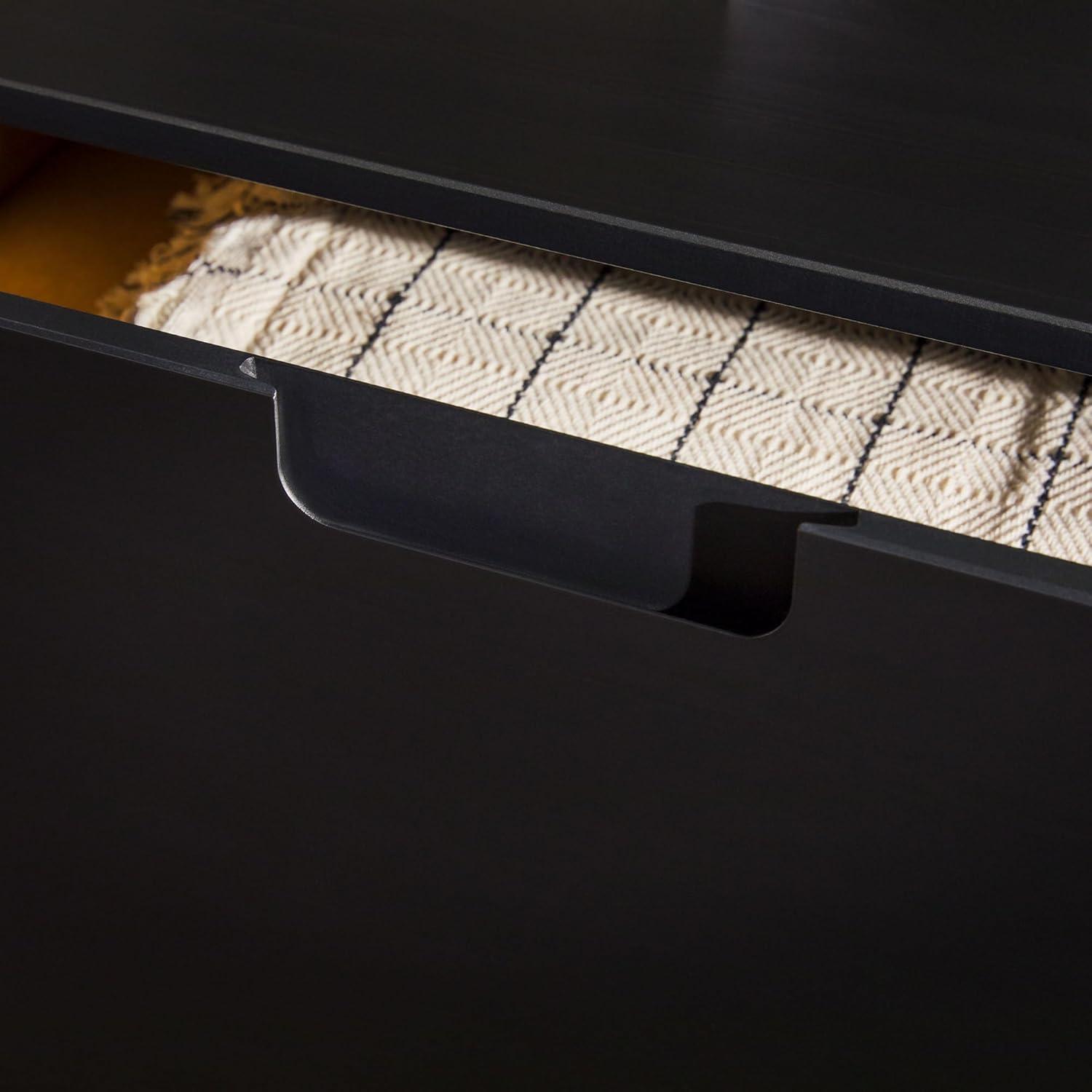 imageWalker Edison Sloane 6Drawer Groove Handle Solid Wood Dresser 52 Inch WalnutBlack