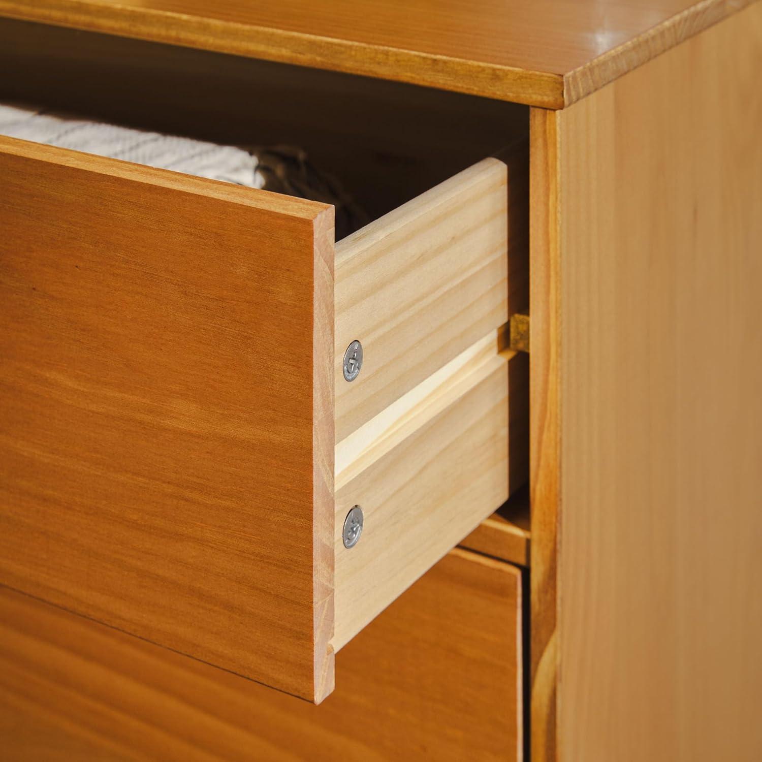 imageWalker Edison Sloane 6Drawer Groove Handle Solid Wood Dresser 52 Inch WalnutCaramel