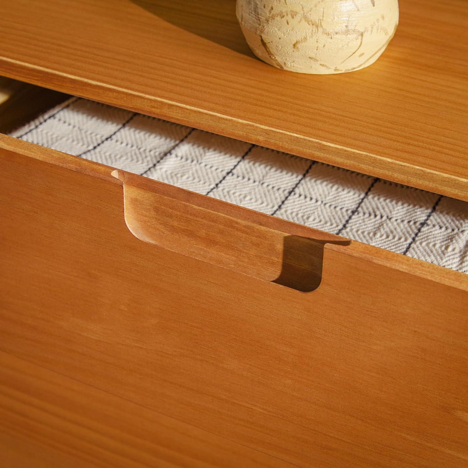 imageWalker Edison Sloane 6Drawer Groove Handle Solid Wood Dresser 52 Inch WalnutCaramel