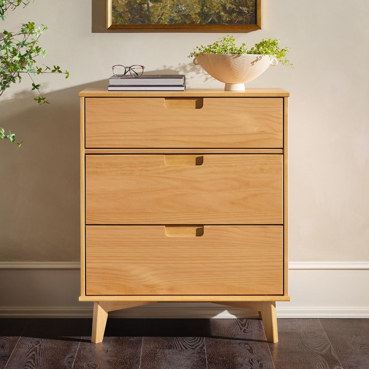 imageWalker Edison Sloane 6Drawer Groove Handle Solid Wood Dresser 52 Inch WalnutNatural Pine