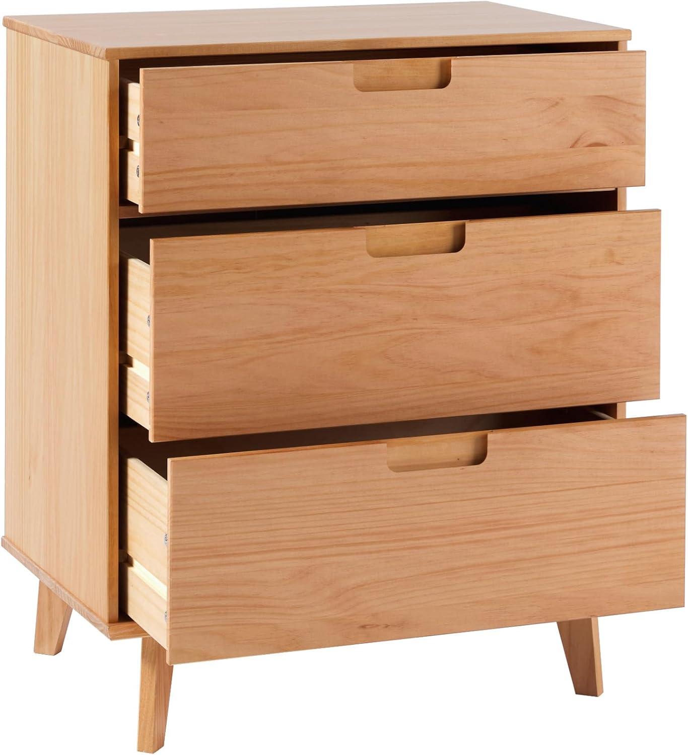 imageWalker Edison Sloane 6Drawer Groove Handle Solid Wood Dresser 52 Inch WalnutNatural Pine