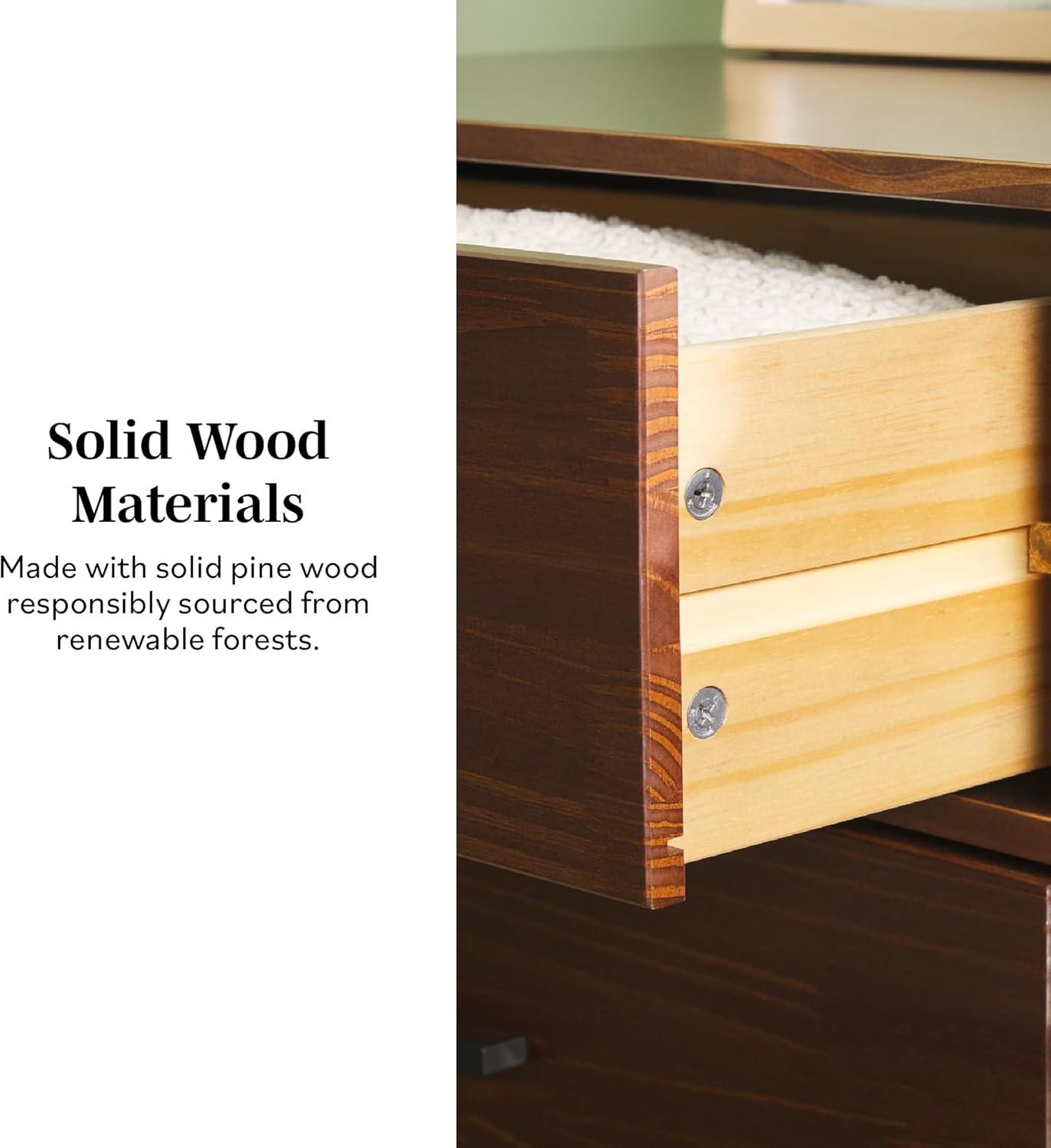 imageWalker Edison Sloane 6Drawer Groove Handle Solid Wood Dresser 52 Inch WalnutWalnut