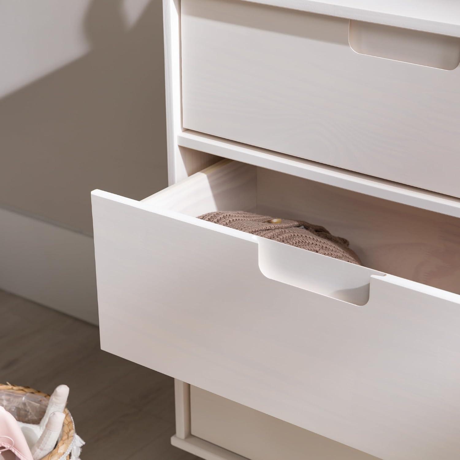 imageWalker Edison Sloane 6Drawer Groove Handle Solid Wood Dresser 52 Inch WalnutWhite