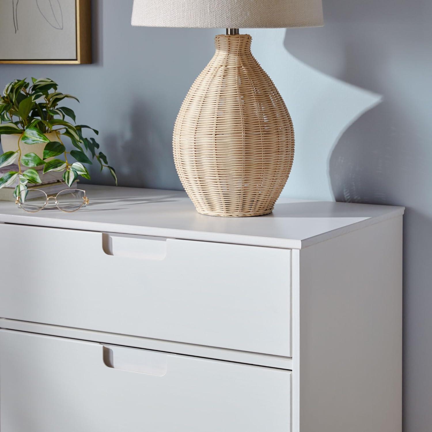 imageWalker Edison Sloane 6Drawer Groove Handle Solid Wood Dresser 52 Inch WalnutWhite