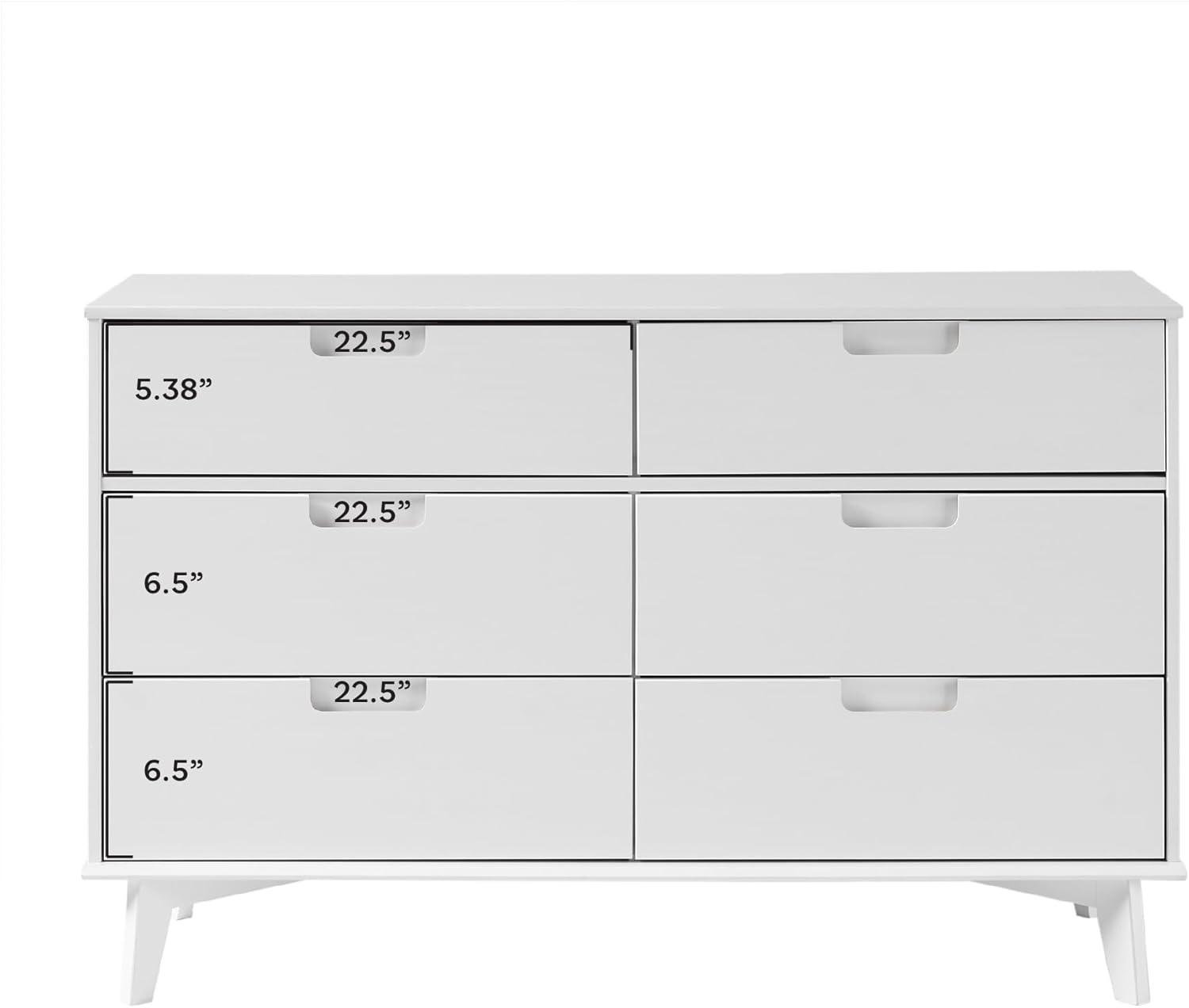 imageWalker Edison Sloane 6Drawer Groove Handle Solid Wood Dresser 52 Inch WalnutWhite