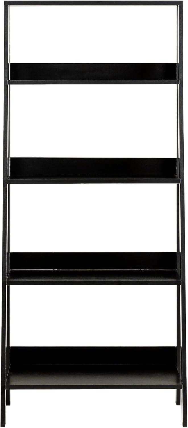 imageWalker Edison Sophia Modern 4 Shelf Ladder Bookcase 55 Inch WhiteBlack