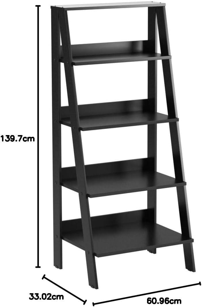 imageWalker Edison Sophia Modern 4 Shelf Ladder Bookcase 55 Inch WhiteBlack