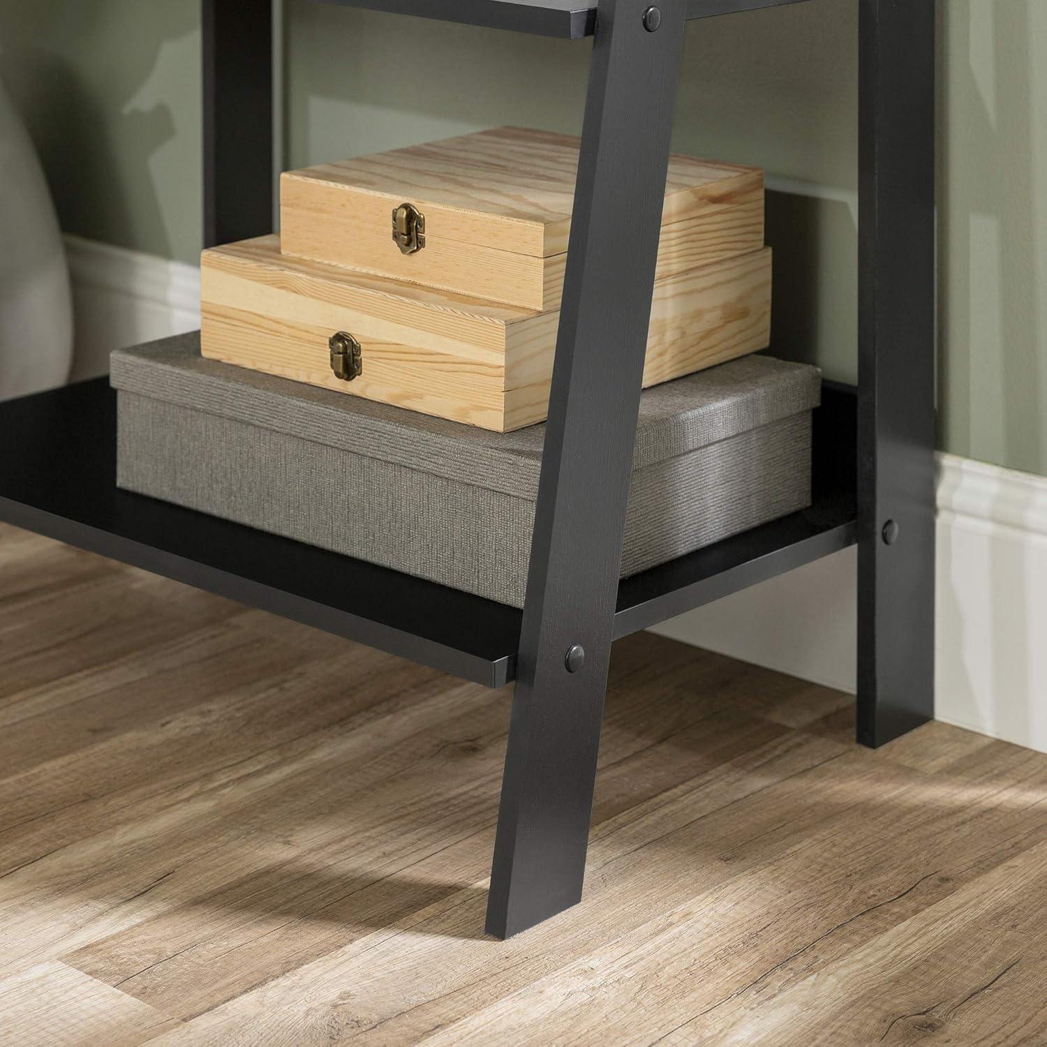 imageWalker Edison Sophia Modern 4 Shelf Ladder Bookcase 55 Inch WhiteBlack