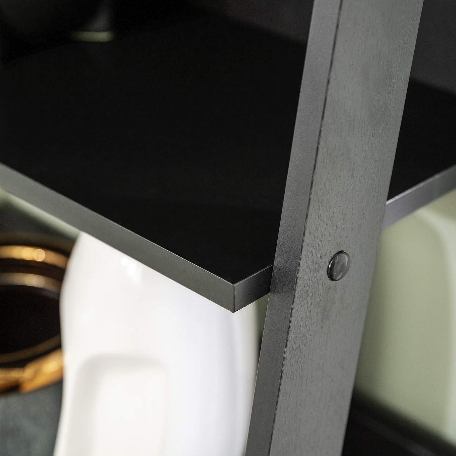 imageWalker Edison Sophia Modern 4 Shelf Ladder Bookcase 55 Inch WhiteBlack