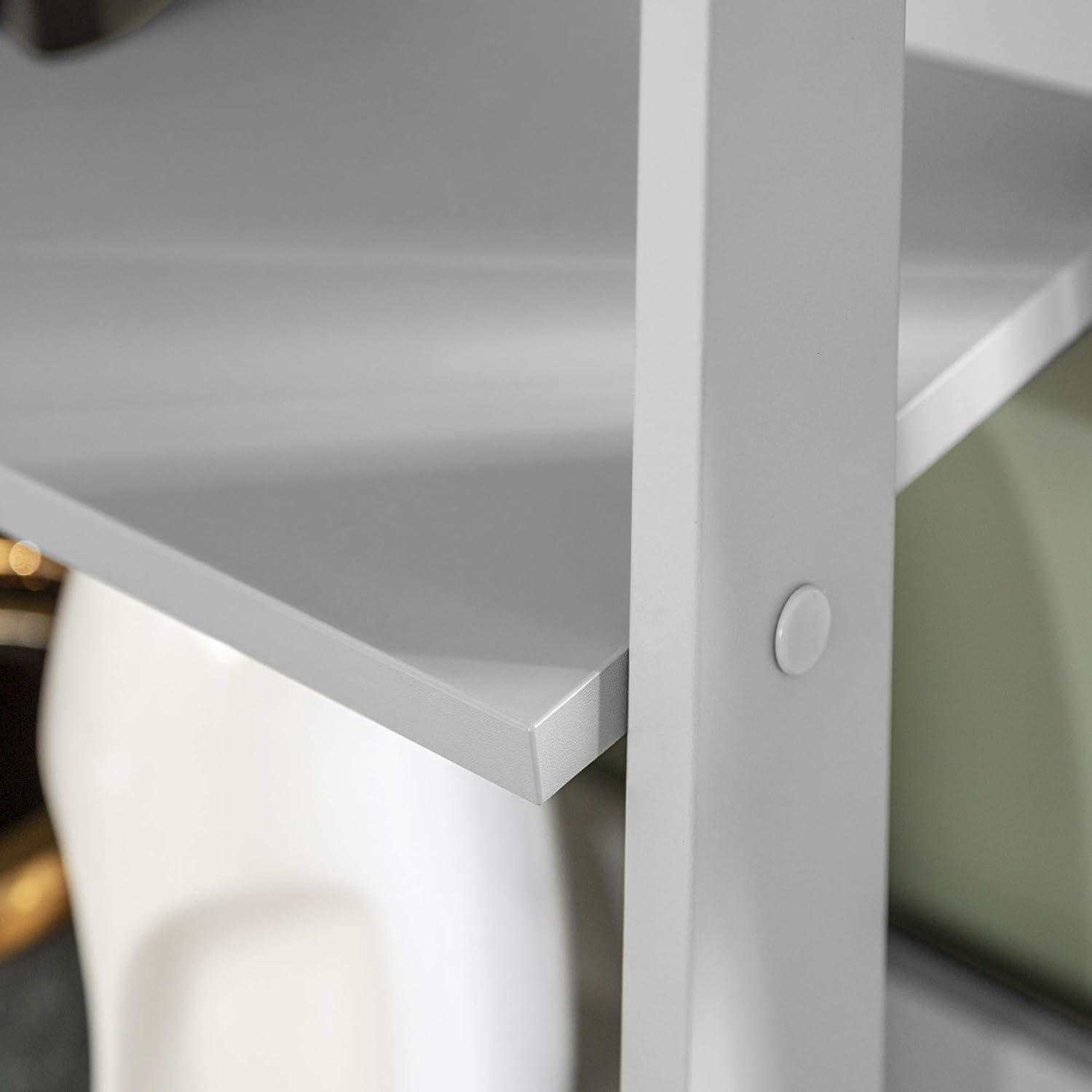 imageWalker Edison Sophia Modern 4 Shelf Ladder Bookcase 55 Inch WhiteGrey