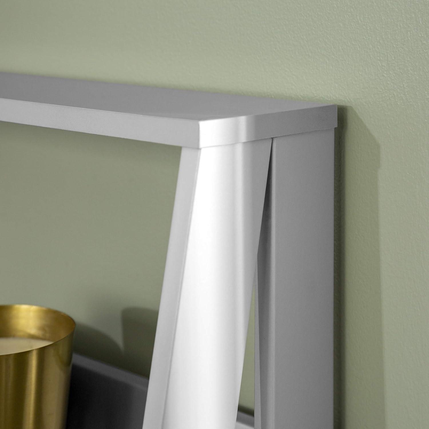 imageWalker Edison Sophia Modern 4 Shelf Ladder Bookcase 55 Inch WhiteGrey