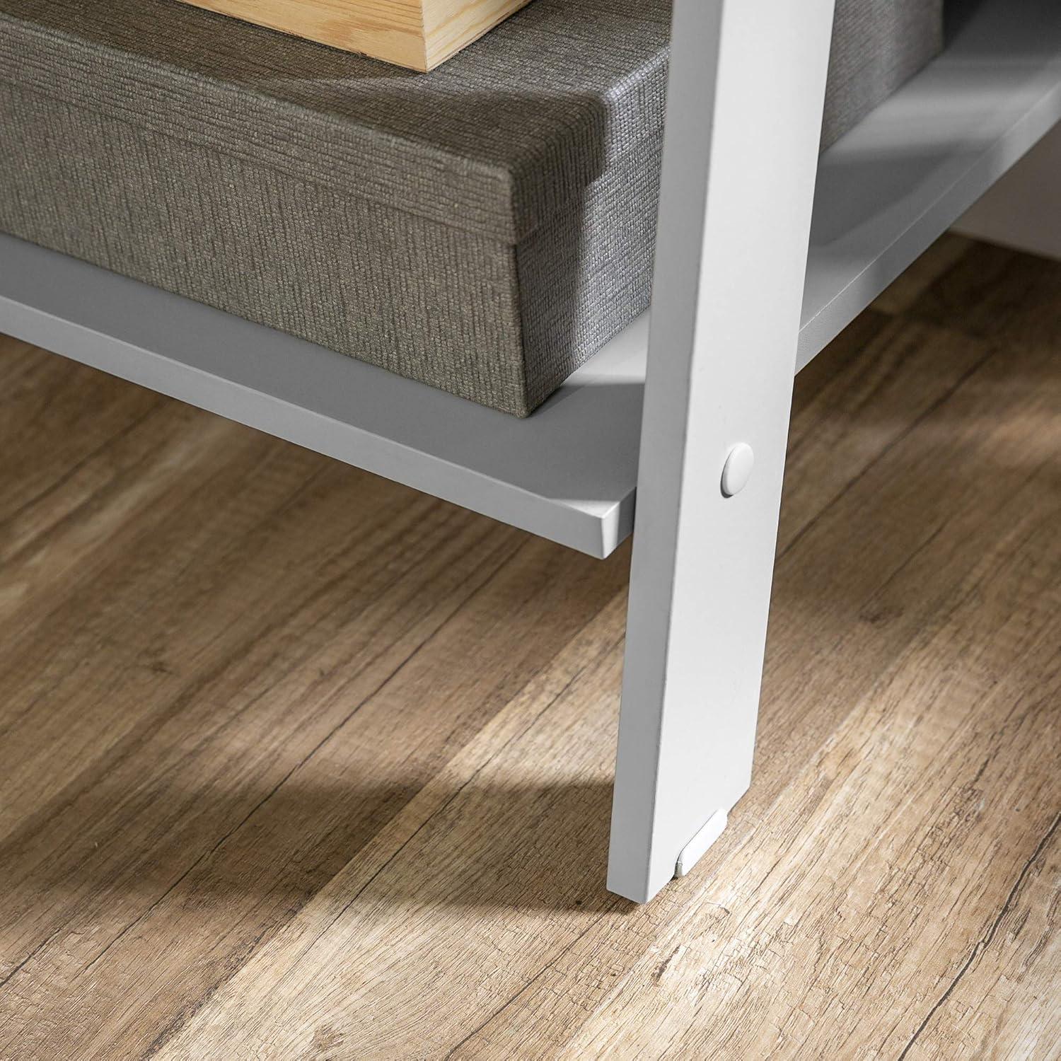 imageWalker Edison Sophia Modern 4 Shelf Ladder Bookcase 55 Inch WhiteGrey