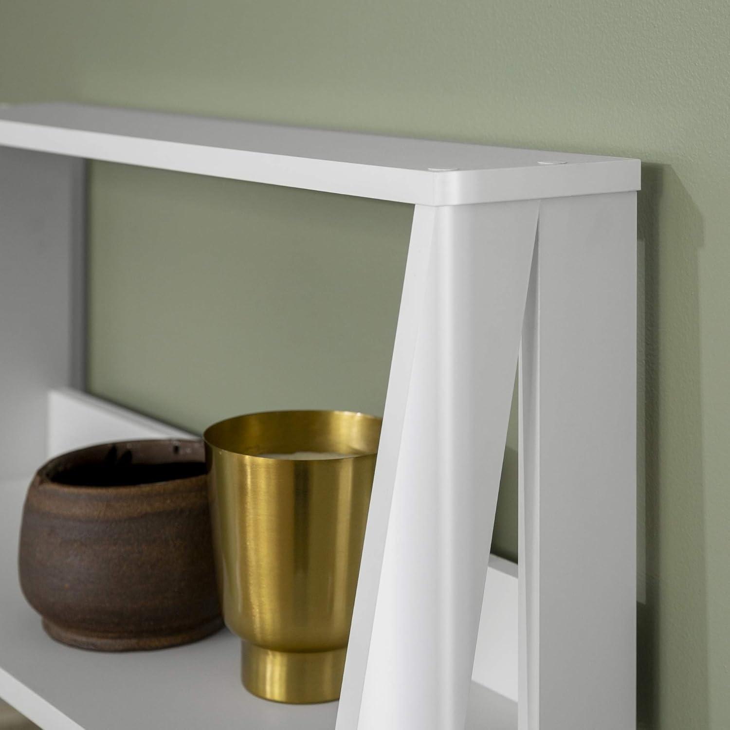 imageWalker Edison Sophia Modern 4 Shelf Ladder Bookcase 55 Inch WhiteWhite