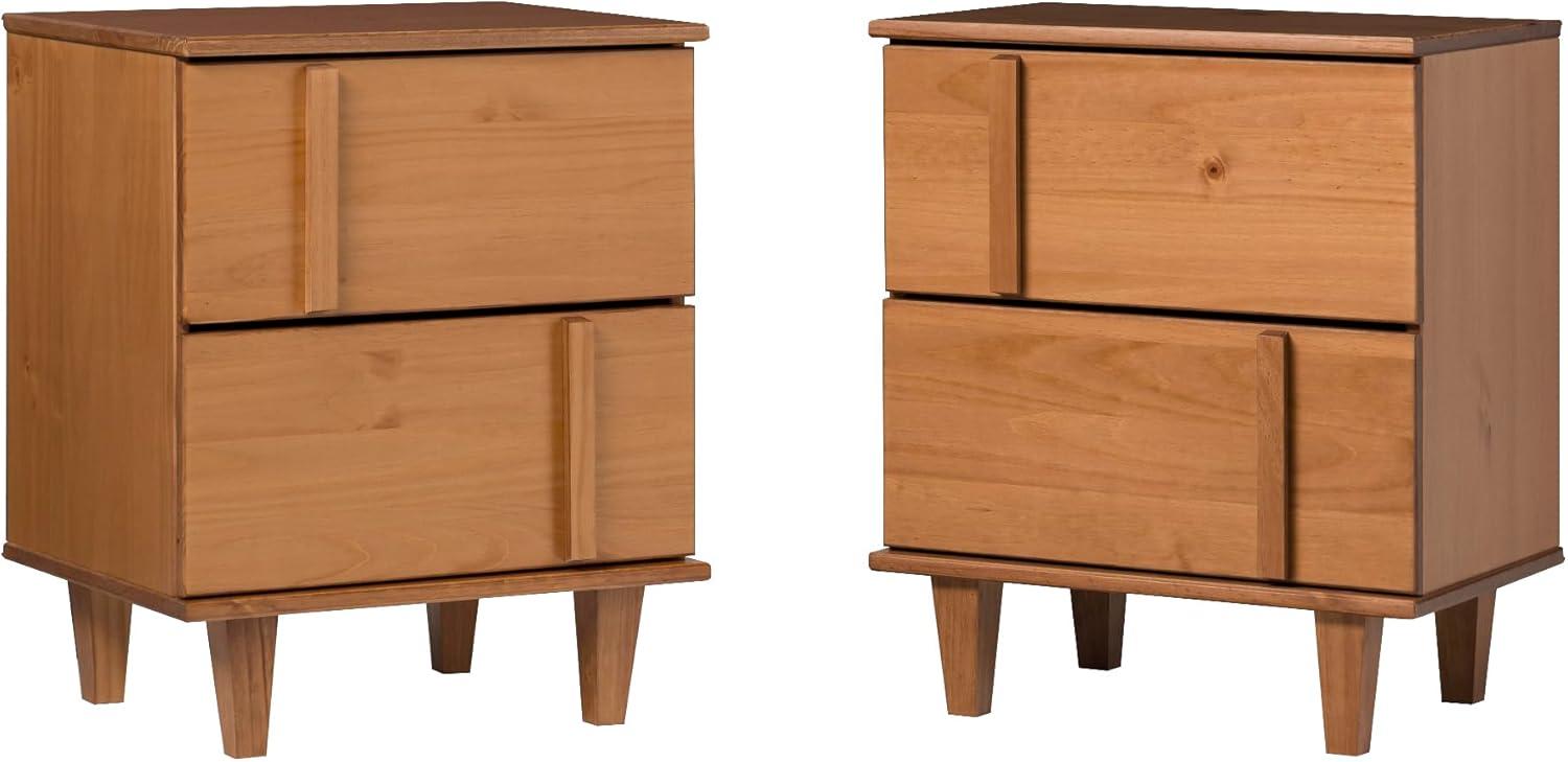 imageWalker Edison Sprague Contemporary Detailed Drawer Solid Wood Nightstand 20 Inch CaramelCaramel