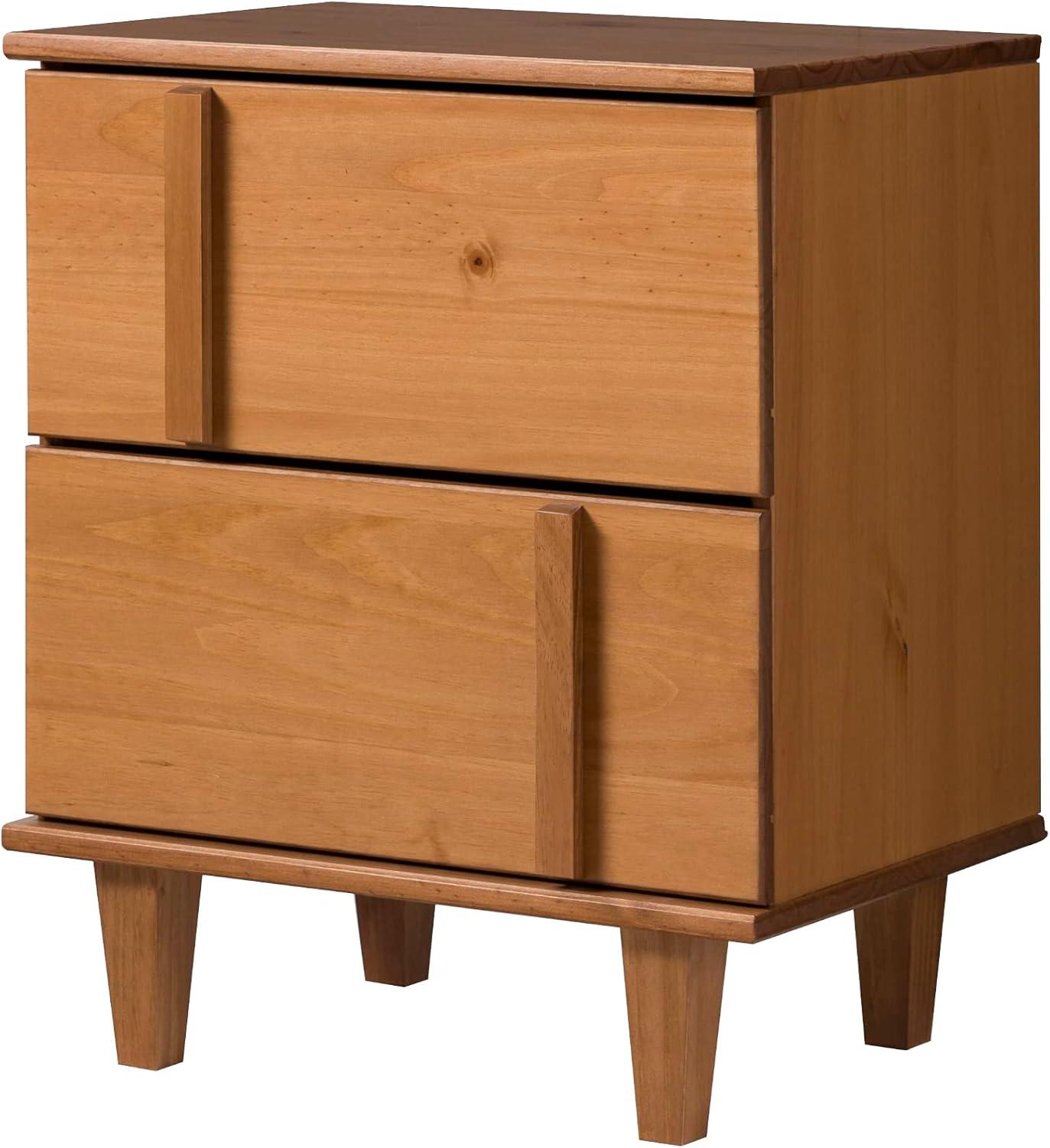 imageWalker Edison Sprague Contemporary Detailed Drawer Solid Wood Nightstand 20 Inch CaramelCaramel