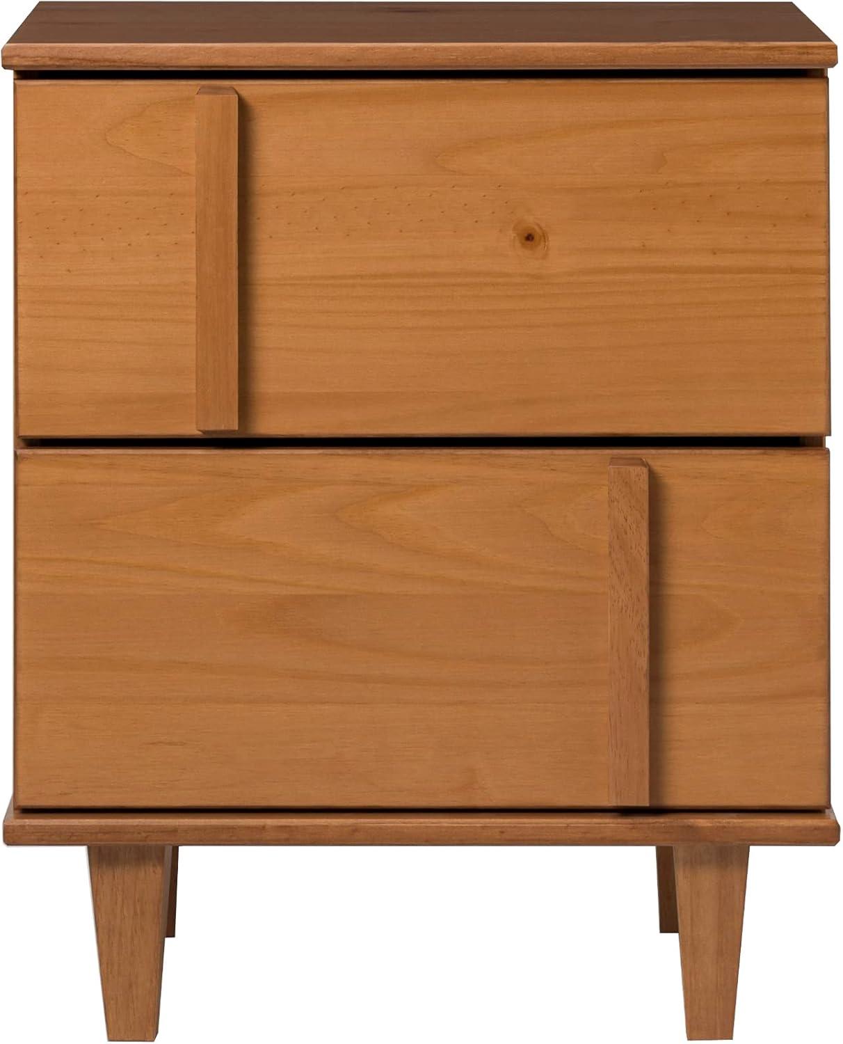 imageWalker Edison Sprague Contemporary Detailed Drawer Solid Wood Nightstand 20 Inch CaramelCaramel