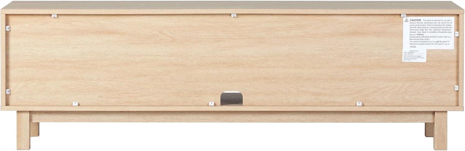 imageWalker Edison Tage Modern PullOpen Door Low TV Stand for TVs up to 65 Inches 58 Inch Solid BlackCoastal Oak