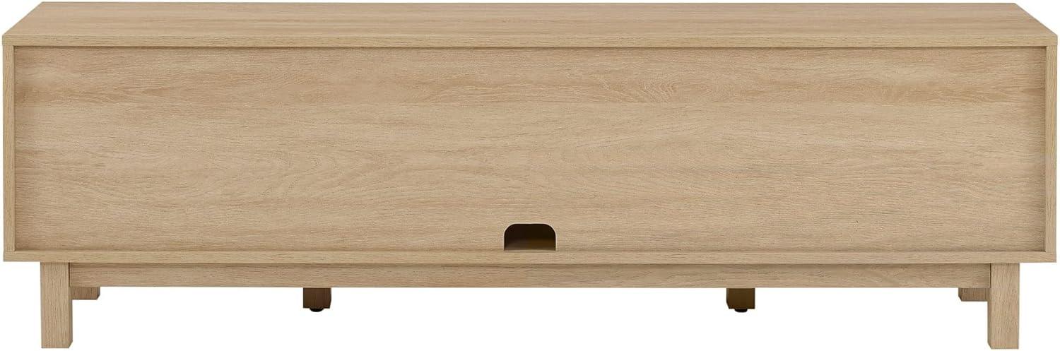 imageWalker Edison Tage Modern PullOpen Door Low TV Stand for TVs up to 65 Inches 58 Inch Solid BlackCoastal Oak