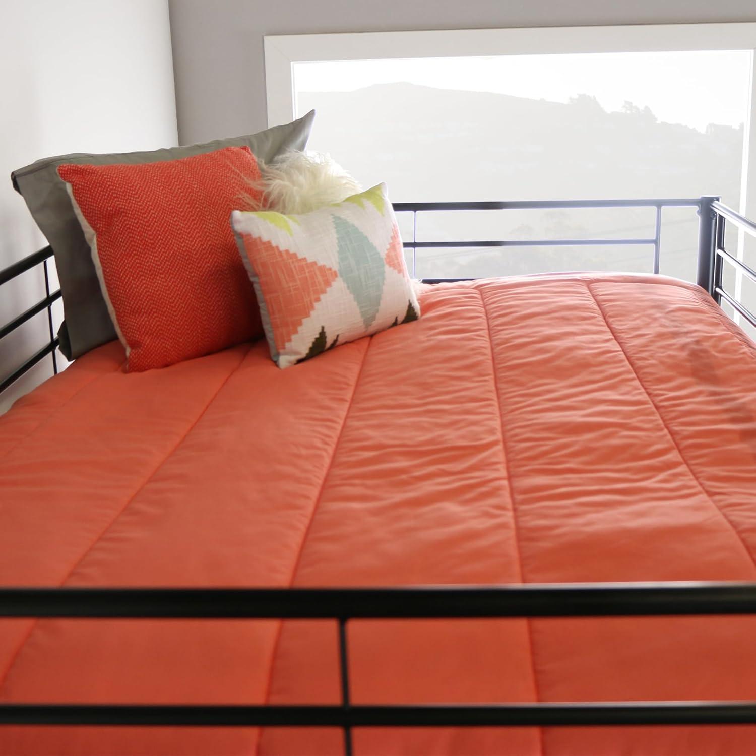 imageWalker Edison Timothee Urban Industrial Metal Double over Loft Bunk Bed Full Loft BlackBlack