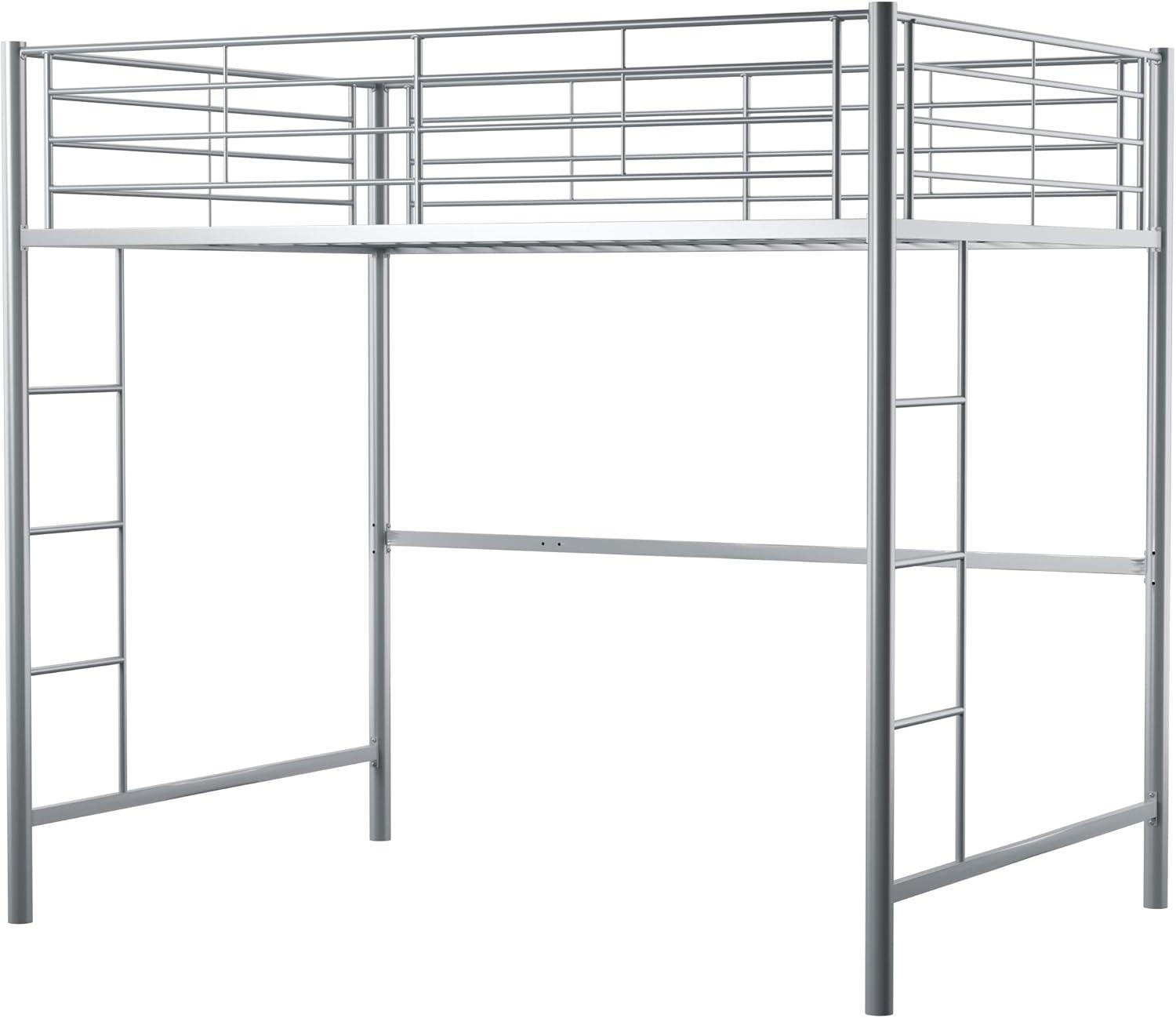 imageWalker Edison Timothee Urban Industrial Metal Double over Loft Bunk Bed Full Loft BlackSilver