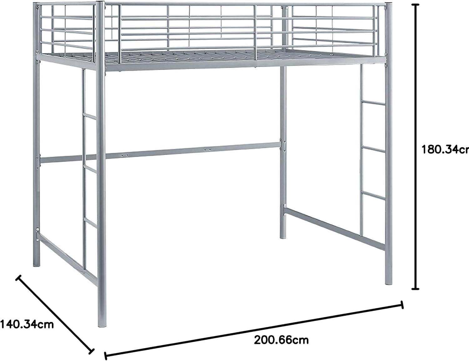 imageWalker Edison Timothee Urban Industrial Metal Double over Loft Bunk Bed Full Loft BlackSilver