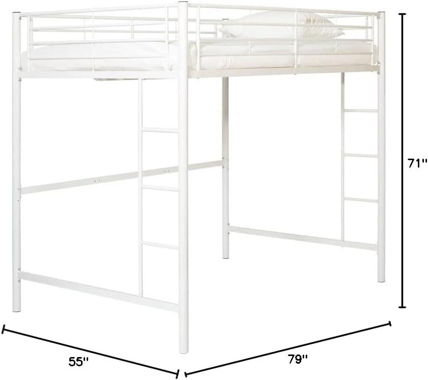 imageWalker Edison Timothee Urban Industrial Metal Double over Loft Bunk Bed Full Loft BlackWhite
