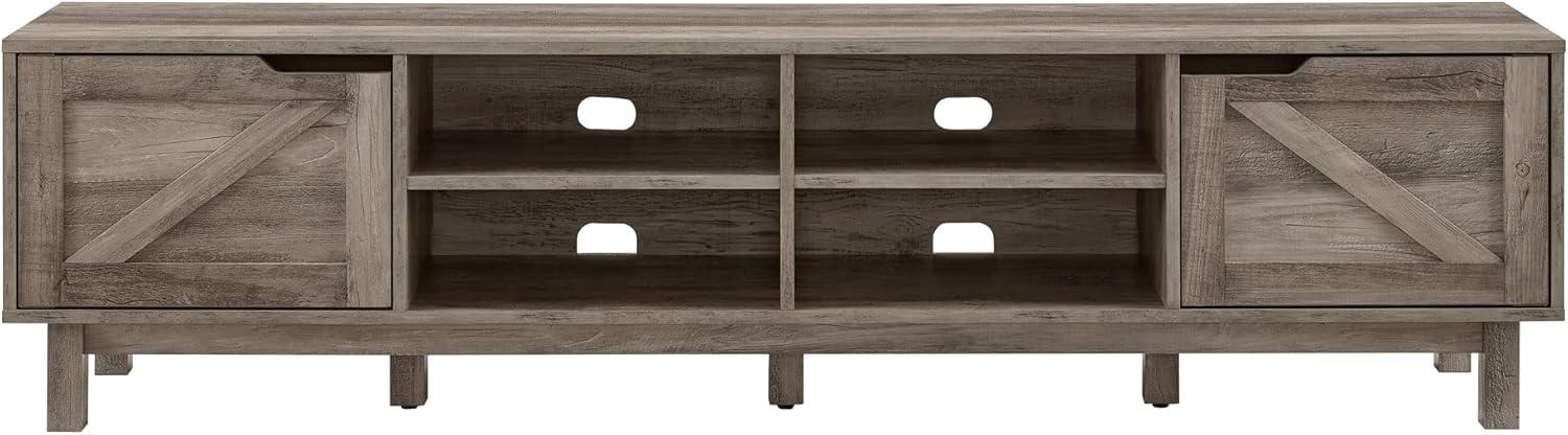 imageWalker Edison Tinsley Rustic BarnDoor Low Stand for TVs up to 80 Inches 70 Inch Grey WashGrey Wash