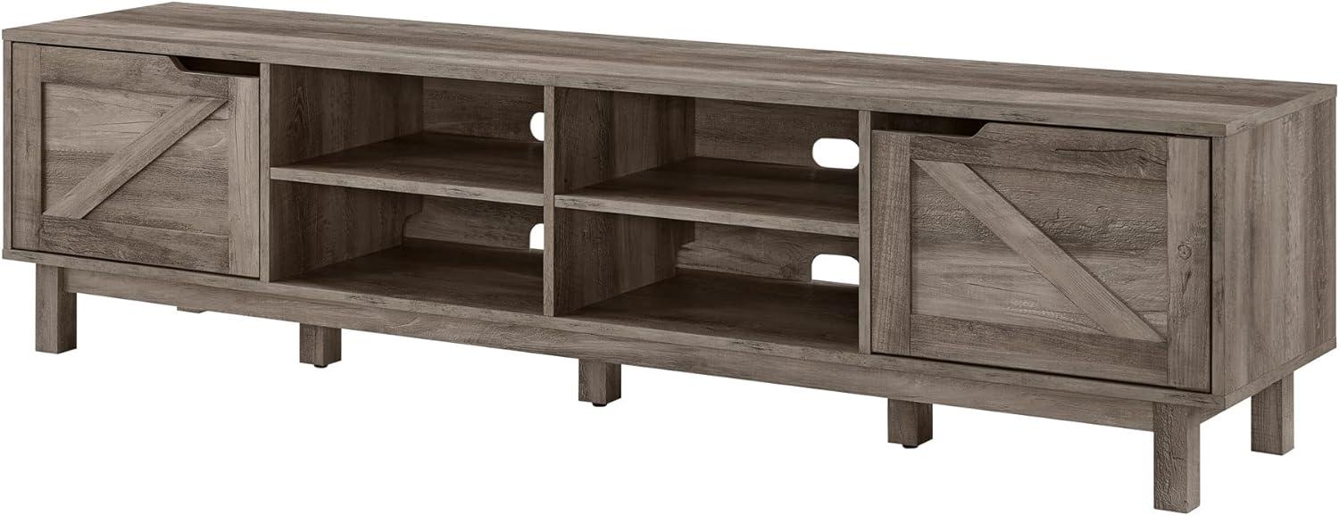 imageWalker Edison Tinsley Rustic BarnDoor Low Stand for TVs up to 80 Inches 70 Inch Grey WashGrey Wash