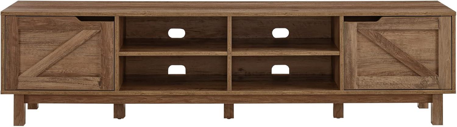 imageWalker Edison Tinsley Rustic BarnDoor Low Stand for TVs up to 80 Inches 70 Inch Grey WashRustic Oak